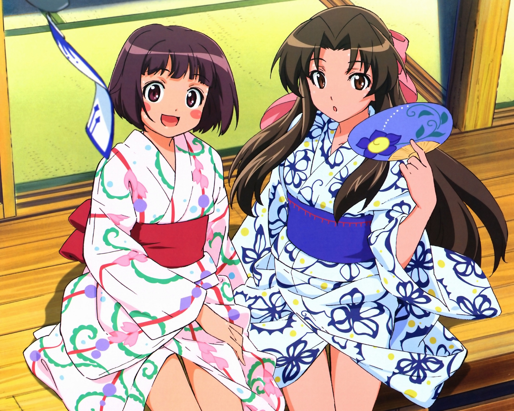japanese_clothes, ogasawara_akiko, summer, suzukawa_koume, taishou_yakyuu_musume, yukata