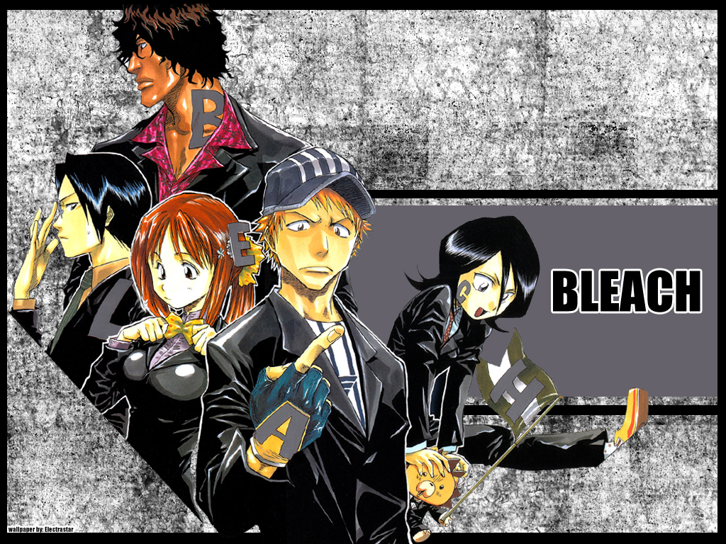 bleach, inoue_orihime, ishida_uryuu, kon, kuchiki_rukia, kurosaki_ichigo, male, yasutora_sado