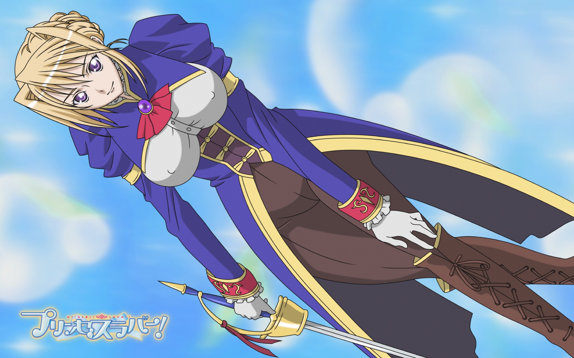 blonde_hair, princess_lover, sword, sylvia_van_hossen, weapon