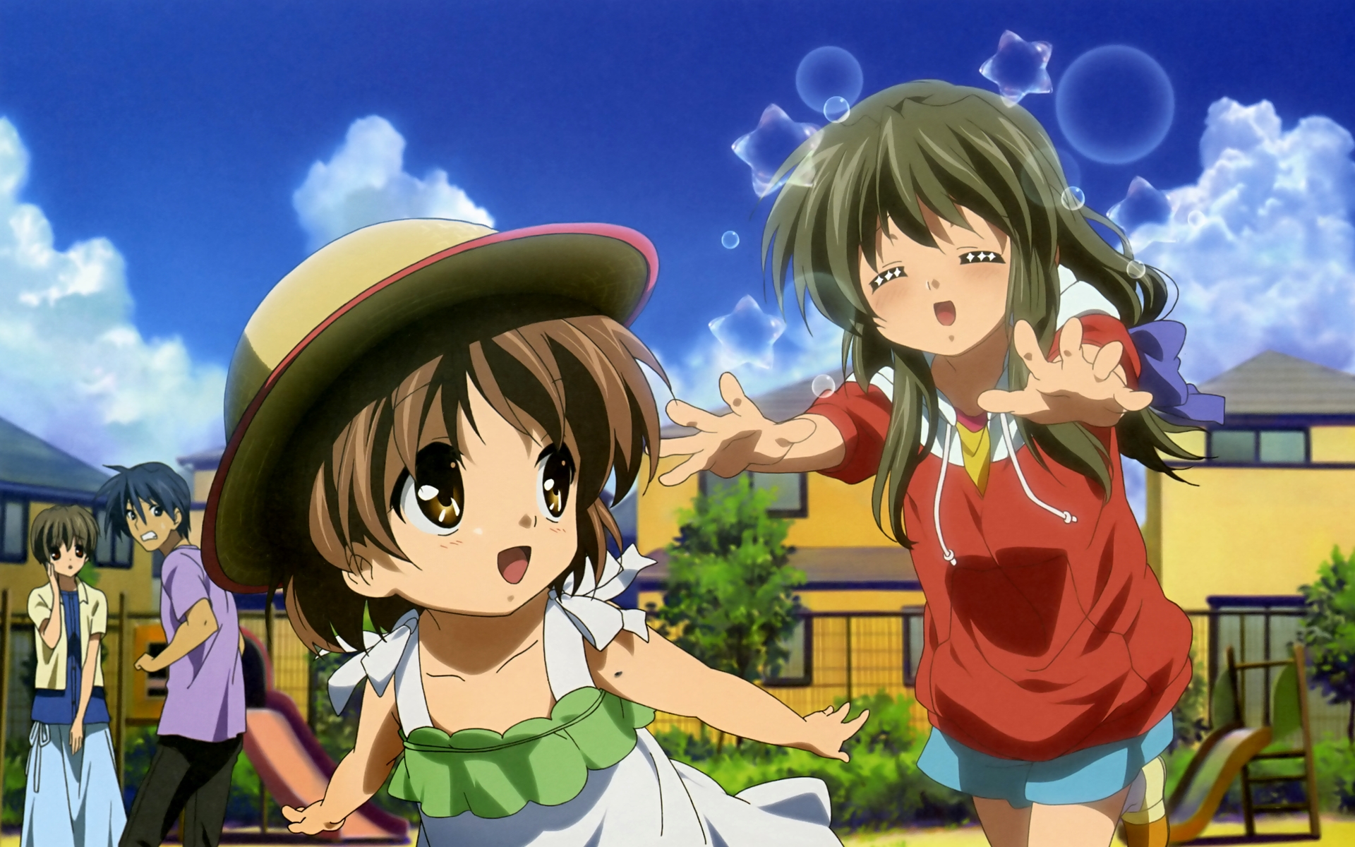 clannad, ibuki_fuuko, ibuki_kouko, okazaki_tomoya, okazaki_ushio