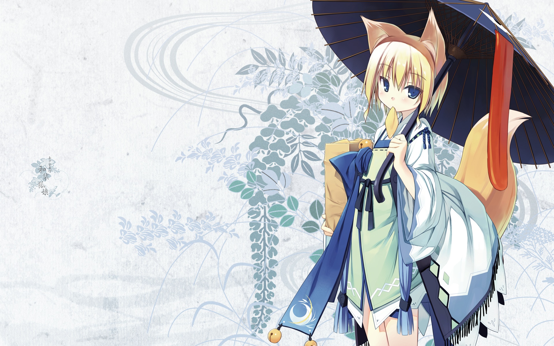 animal_ears, blonde_hair, blue_eyes, foxgirl, i.s.w., poco_(asahi_age), tagme, tail