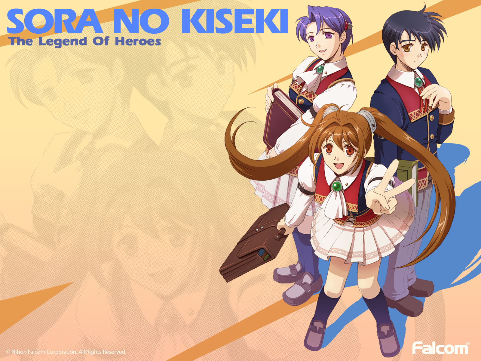 black_hair, book, brown_eyes, brown_hair, eiyuu_densetsu, estelle_bright, falcom, joshua_astray
