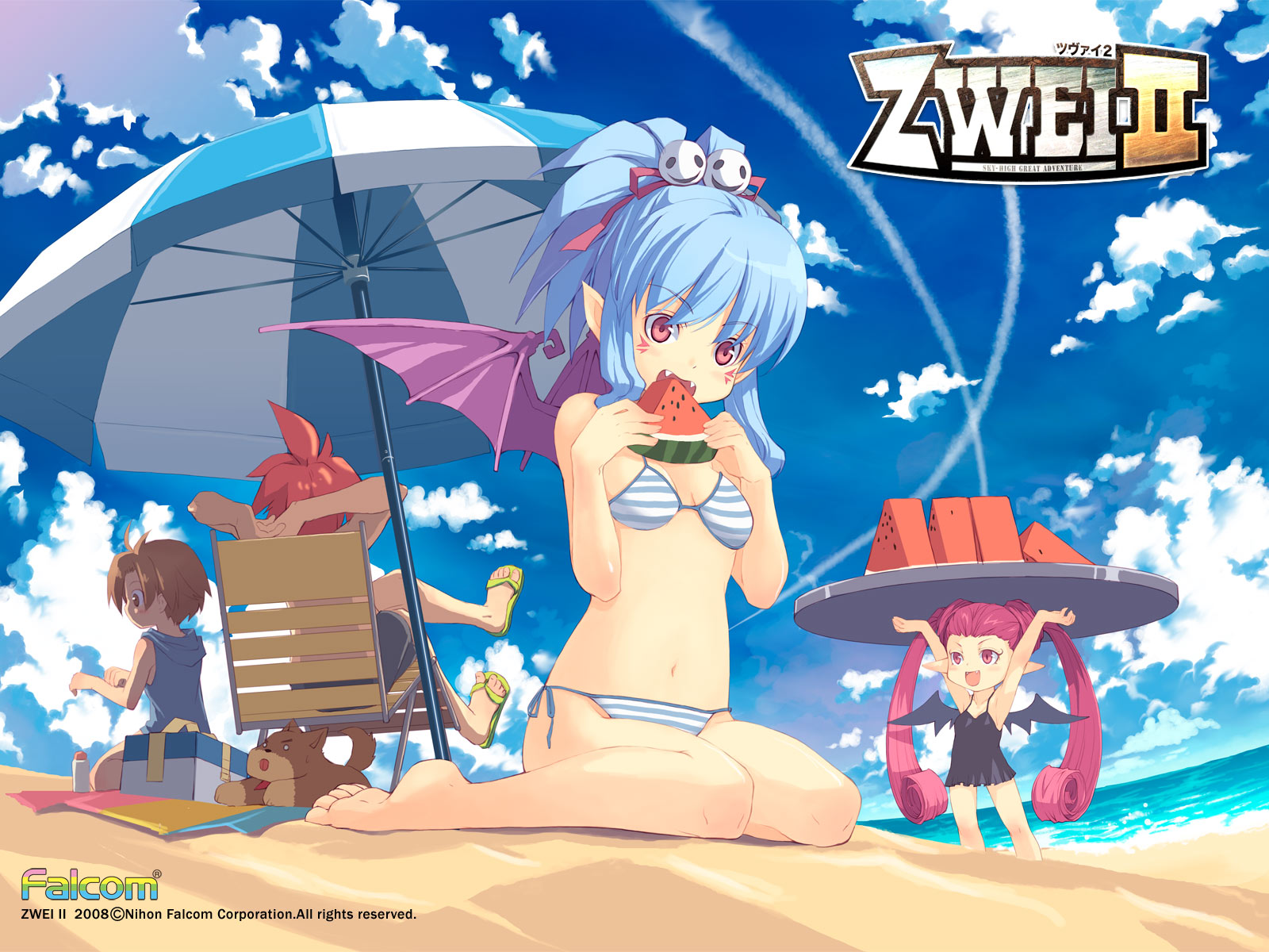 beach, falcom, pointed_ears, ragna_valentine, tagme, zwei_ii