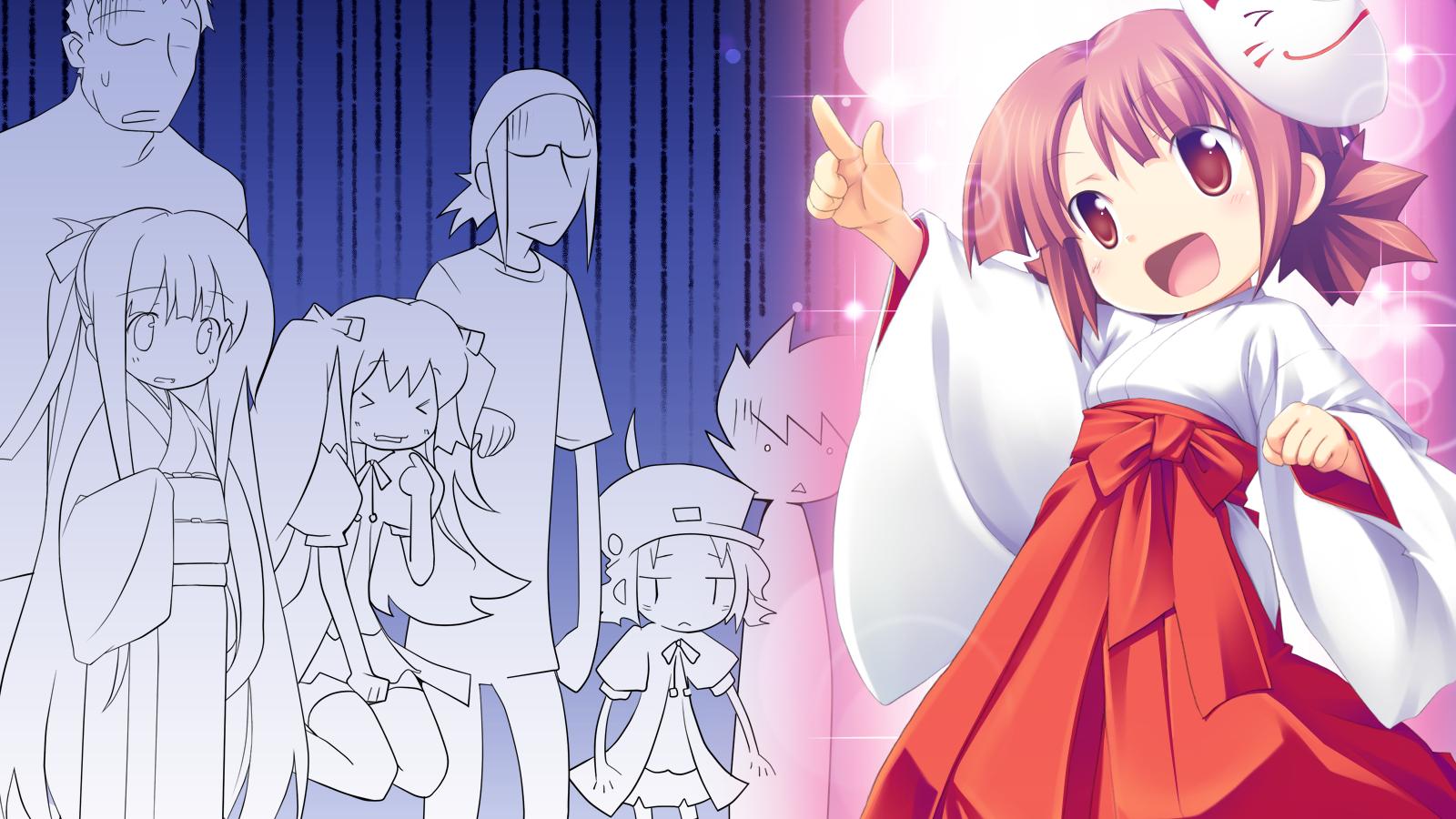 doumyouji_sakura_(volume7), fue, group, japanese_clothes, kikushita_kotora, kino_kyouka, loli, male, miko, ogami_ryuugo, rococoworks, tokiwa_toomaru, tsujiura_ryouko, tsujiura_yashiro, volume7
