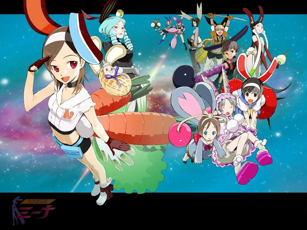 animal_ears, bunny_ears, bunnygirl, food, getsumen_to_heiki_mina, hazemi_nakoru, loli, tagme