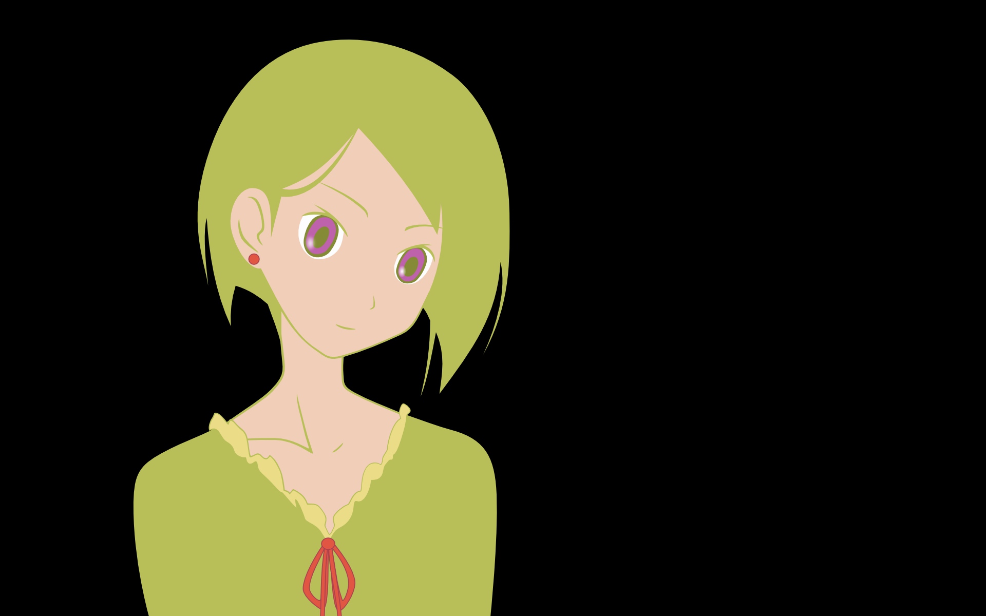 arai_chie, green_hair, purple_eyes, sayonara_zetsubou_sensei, short_hair, transparent, vector