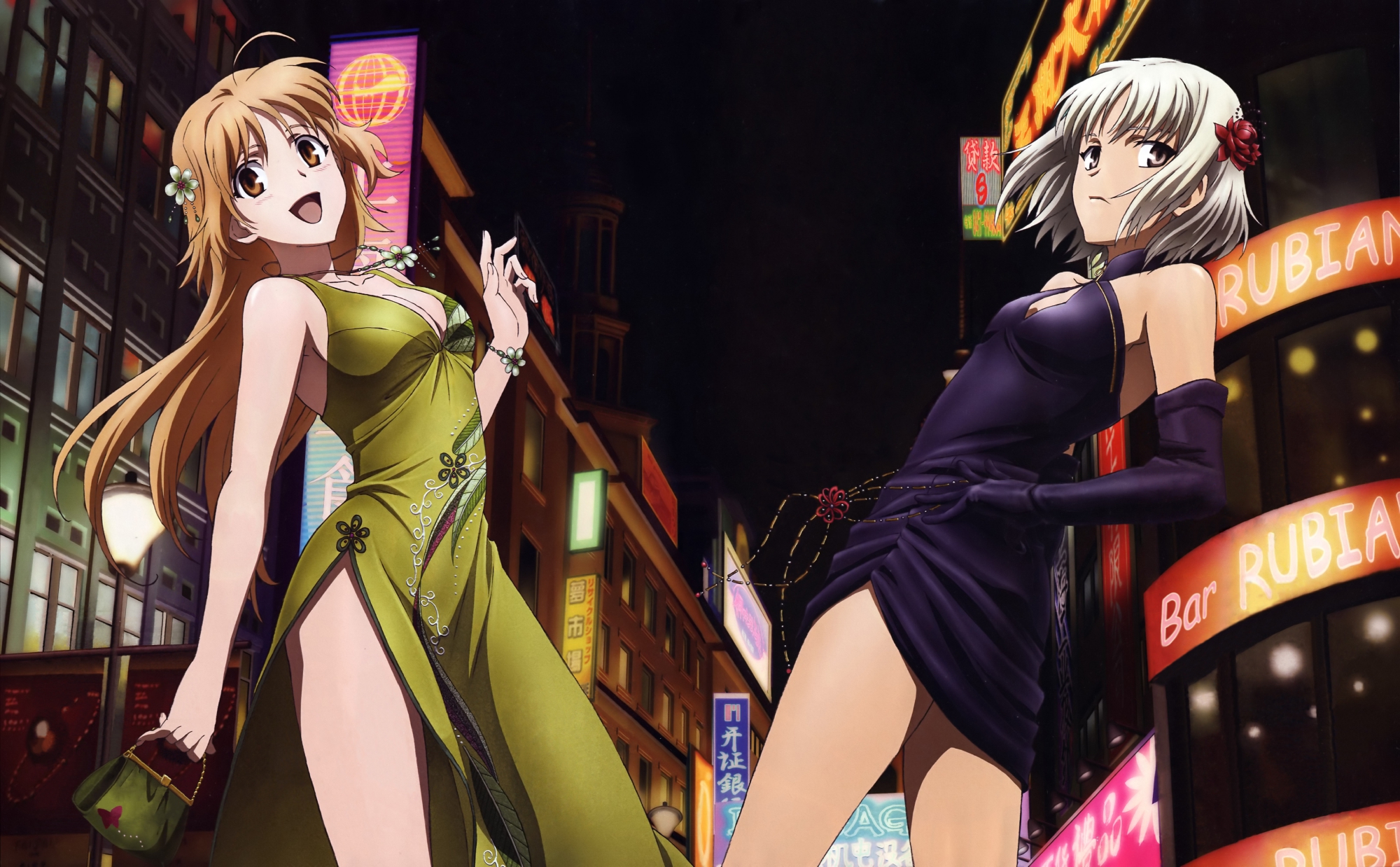 breasts, canaan, canaan_(character), cleavage, dress, ishii_yuriko, oosawa_maria, scan