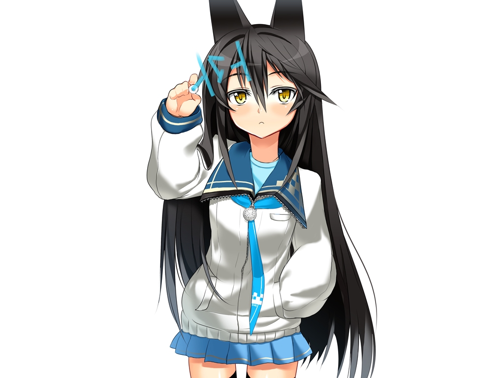 animal_ears, black_hair, ch@r, long_hair, necro-san, original, white