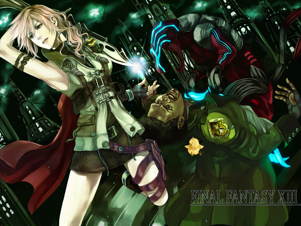 chocobo, final_fantasy, final_fantasy_xiii, lightning_farron, numeri_(pixiv), sazh_katzroy