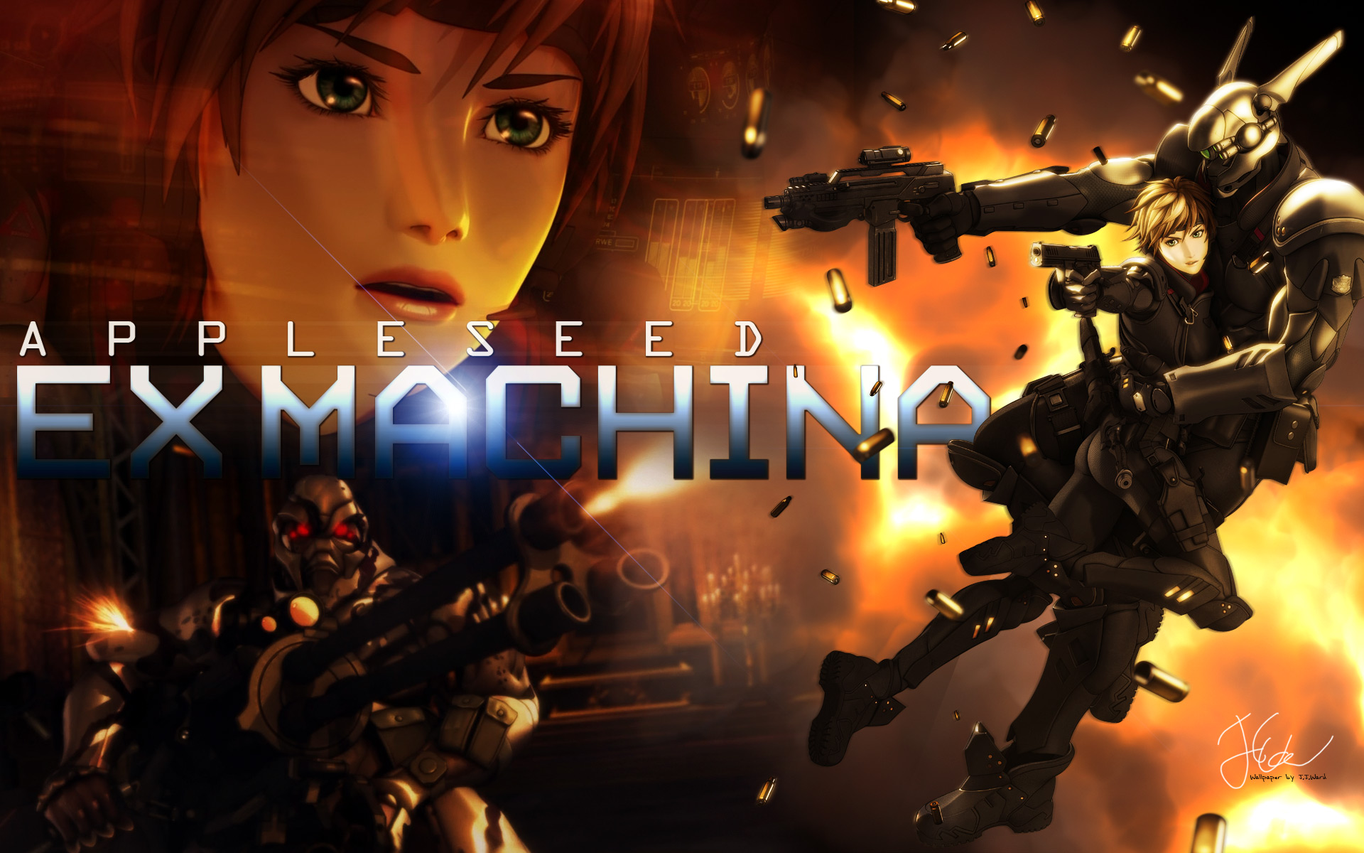 appleseed, briareos, deunan_knute, gun, weapon