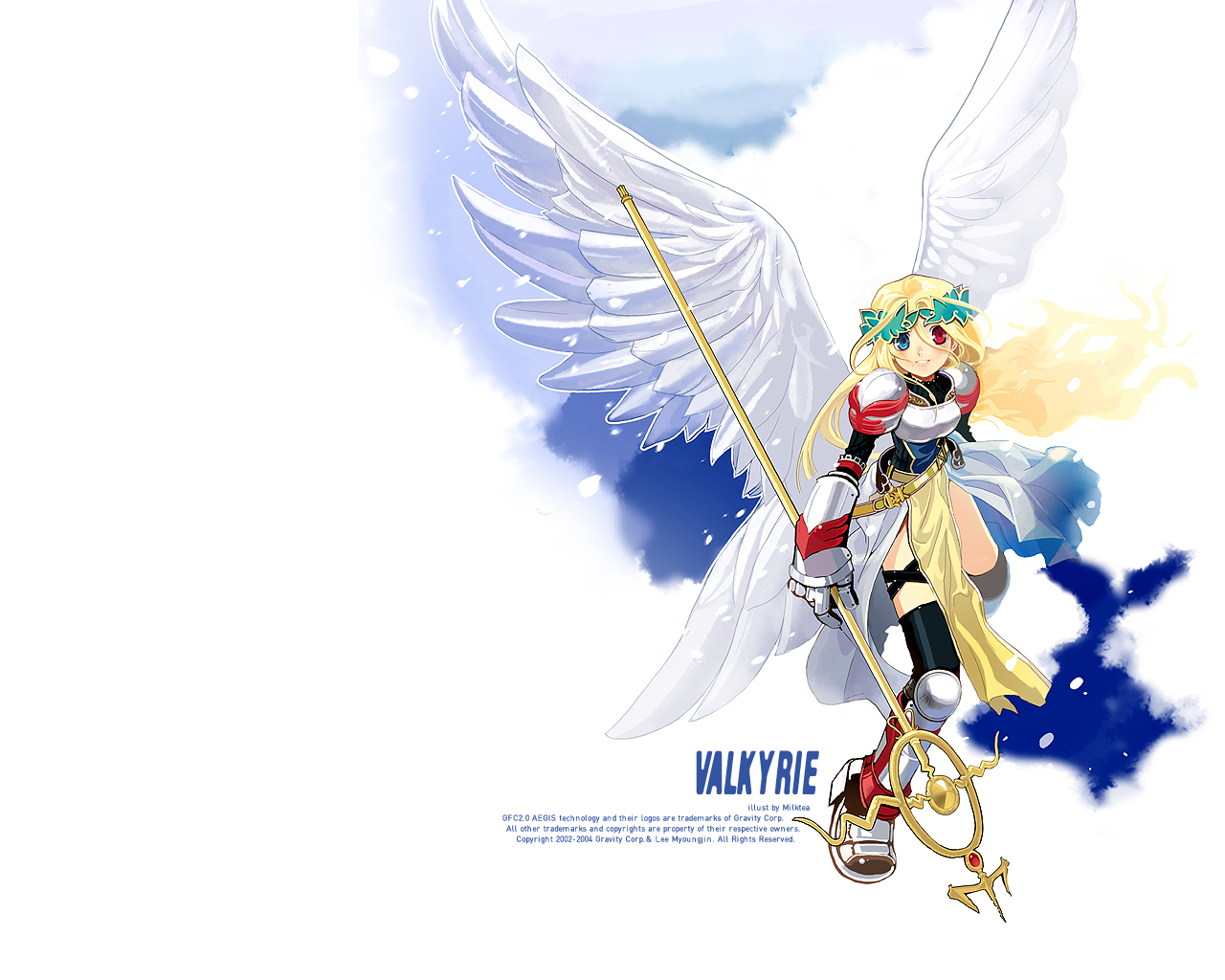 bicolored_eyes, milktea, ragnarok_online, staff, wings