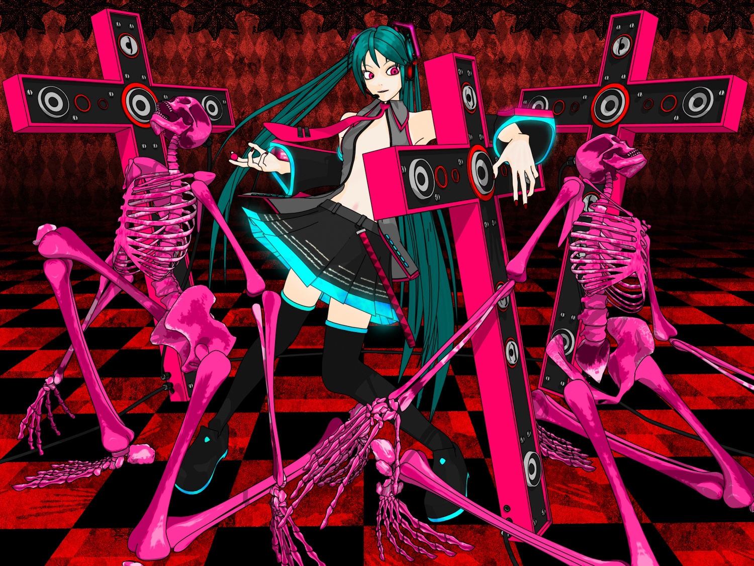 3d, deino, hatsune_miku, vocaloid