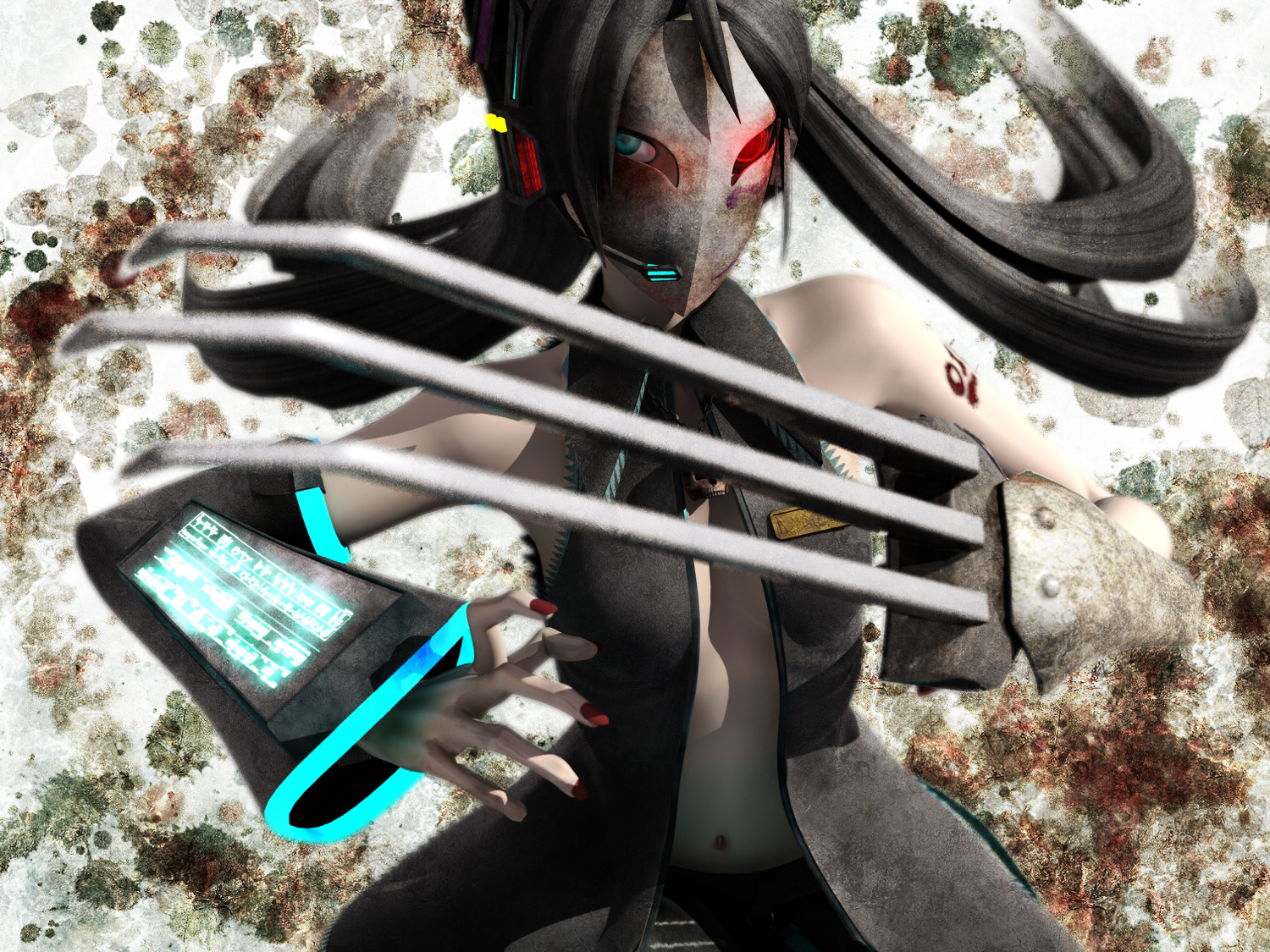 3d, deino, hatsune_miku, vocaloid