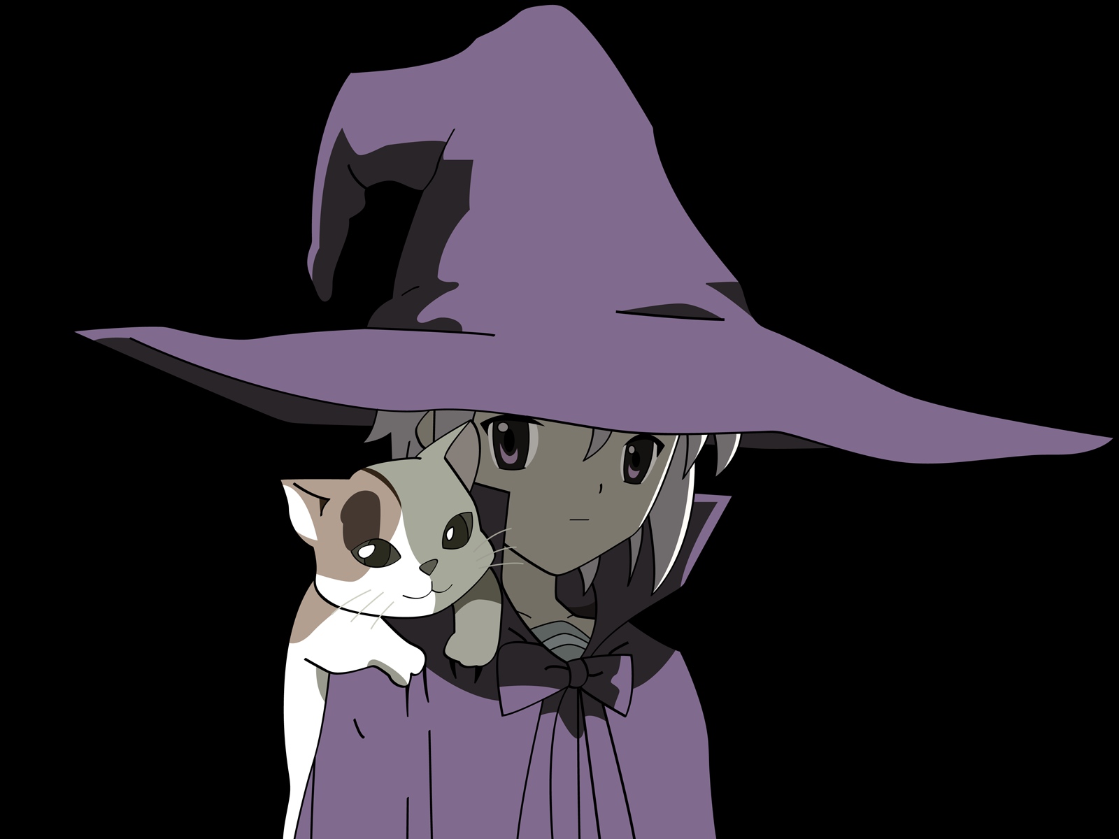 animal, cat, nagato_yuki, shamisen, suzumiya_haruhi_no_yuutsu, transparent, vector, witch