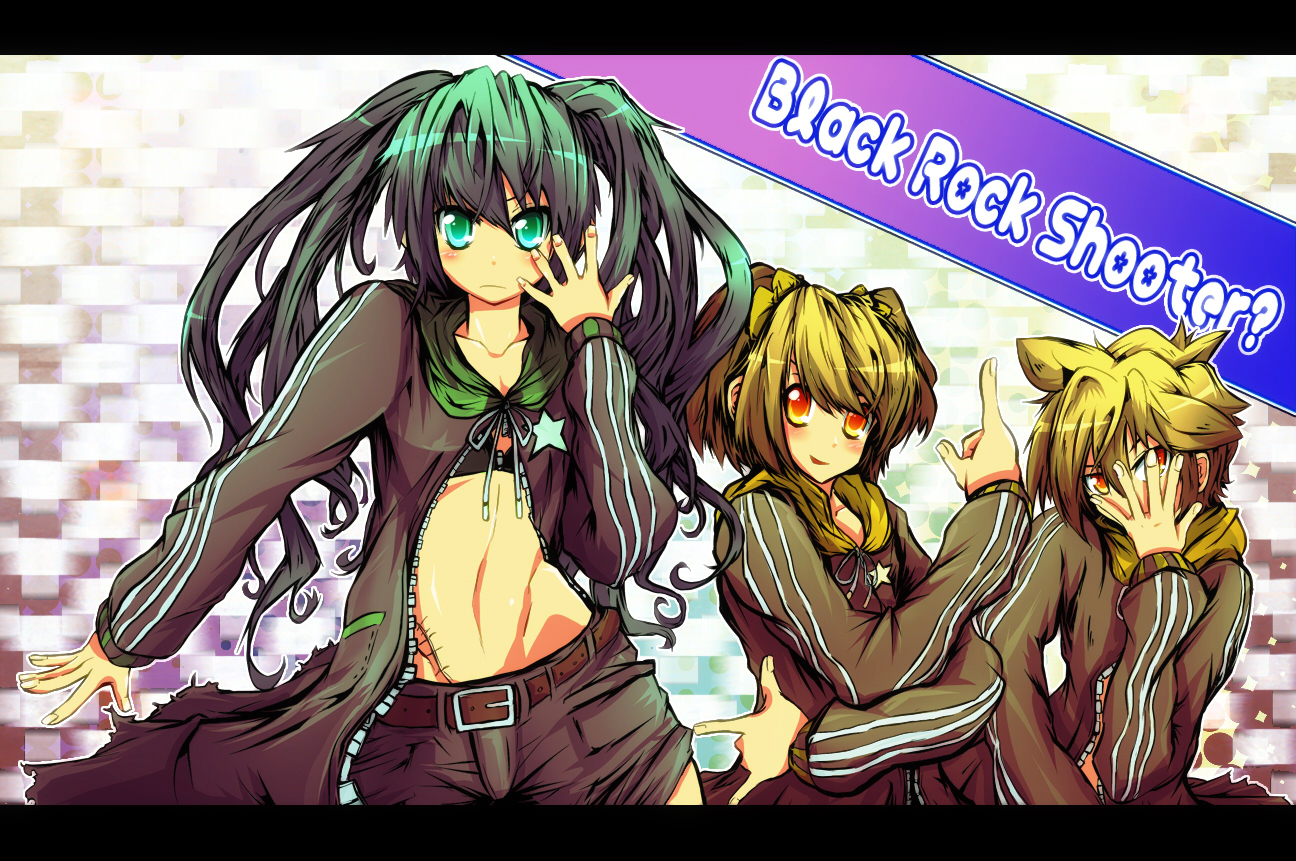 black_rock_shooter, cosplay, hatsune_miku, kagamine_len, kagamine_rin, male, parody, tom_(drpow)
