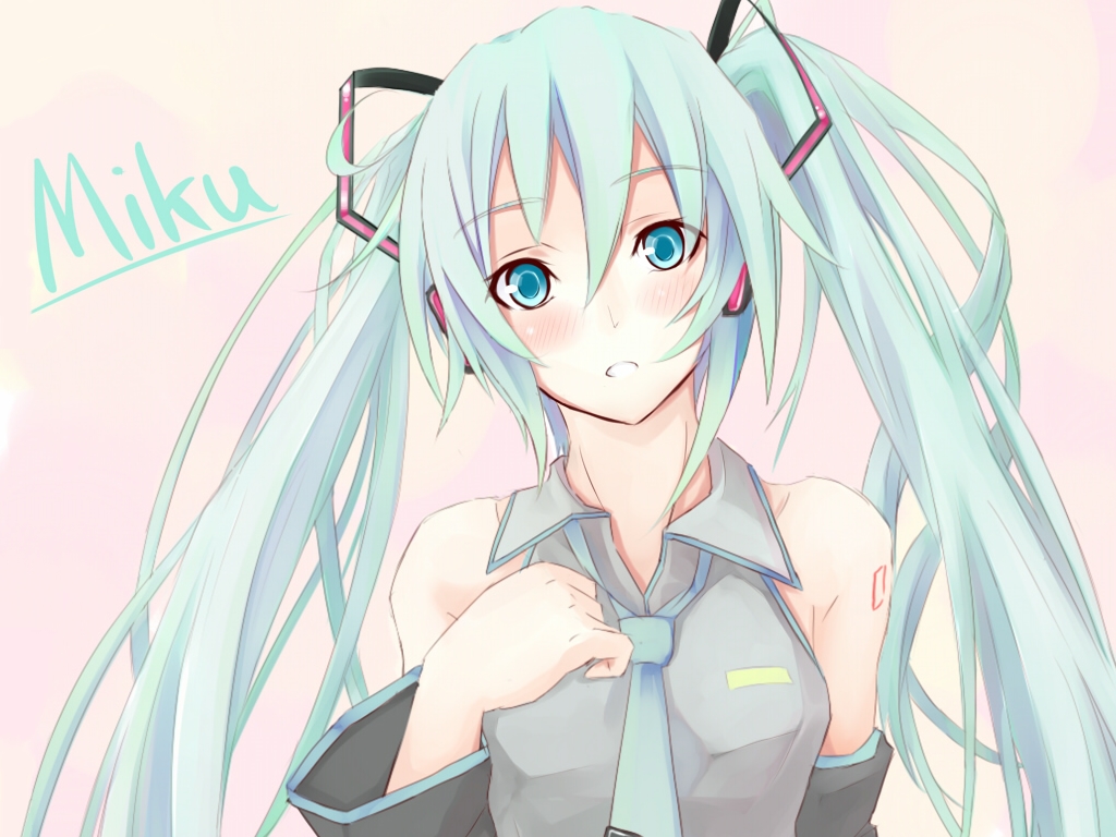 blush, hatsune_miku, pink, takanashi_kei, twintails, vocaloid