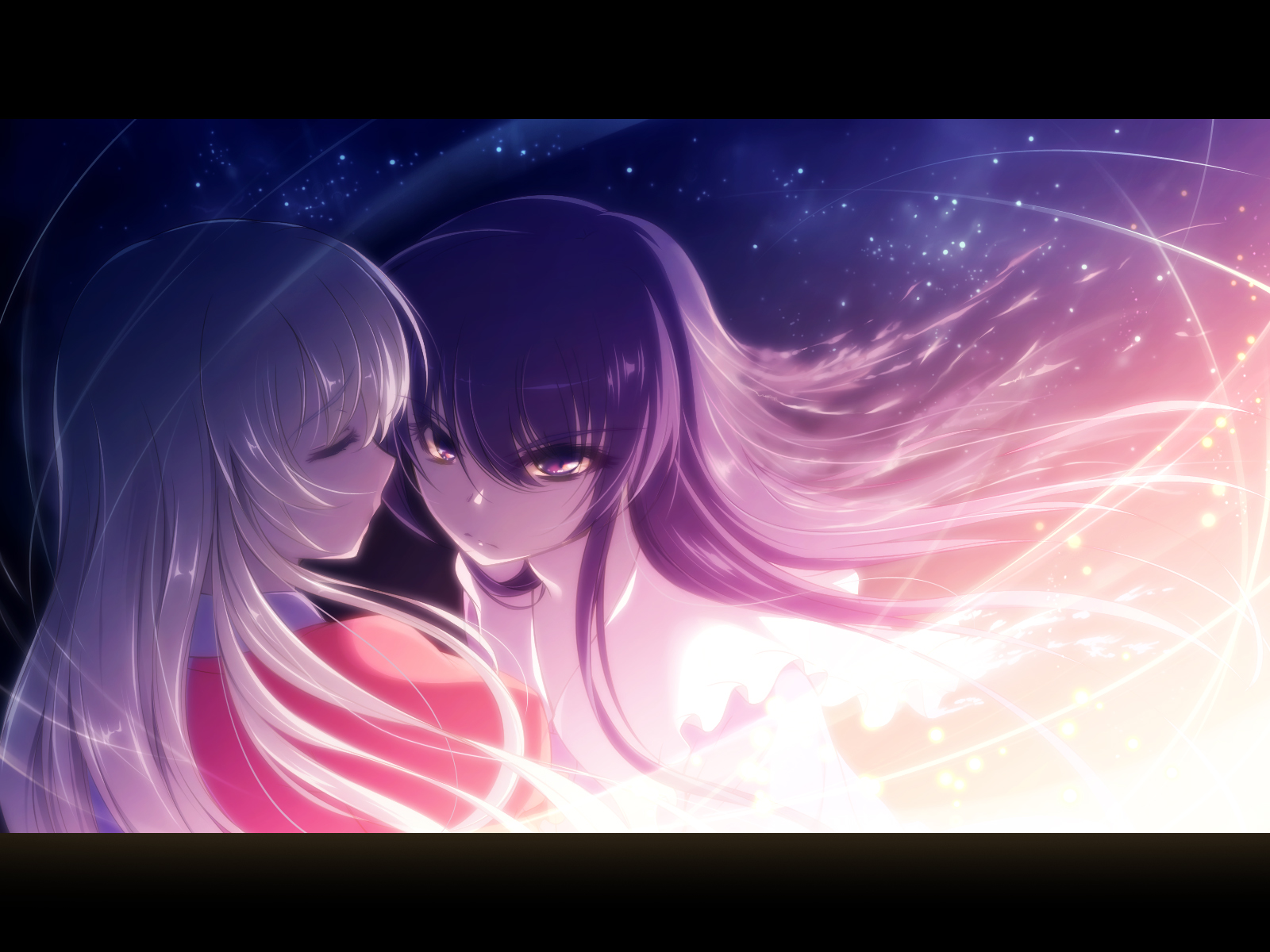 2girls, blonde_hair, blue_eyes, houraisan_kaguya, kazakura, purple_hair, sleeping, touhou