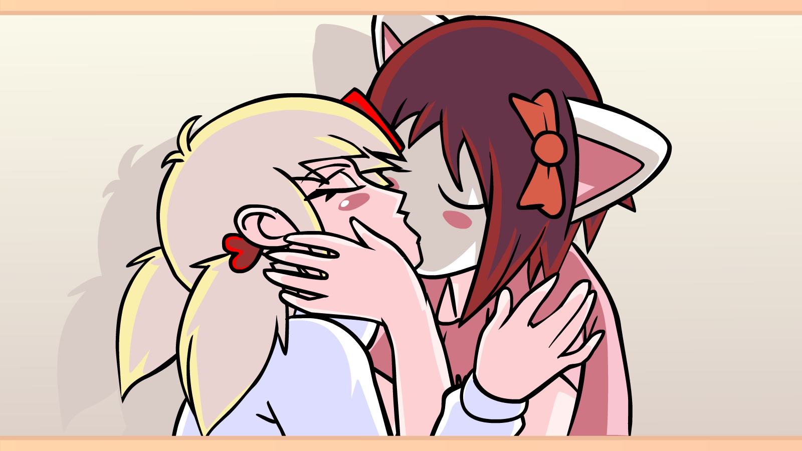 4chan, animal_ears, catgirl, kiss, moot, shoujo_ai, wt_snacks, yuri