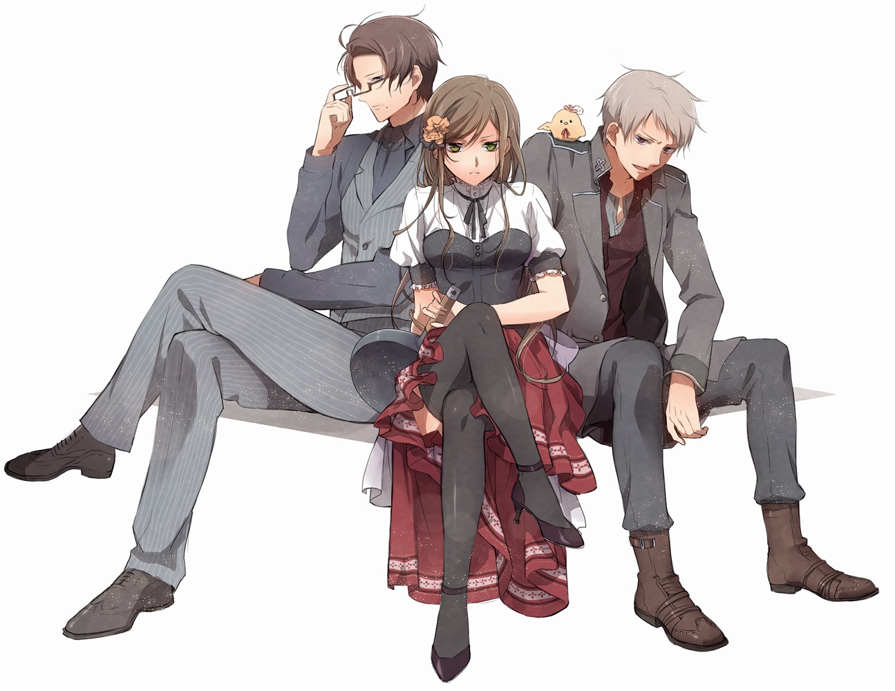 anthropomorphism, austria_(hetalia), axis_powers_hetalia, hungary_(hetalia), male, murakami_yuzu, prussia_(hetalia), white