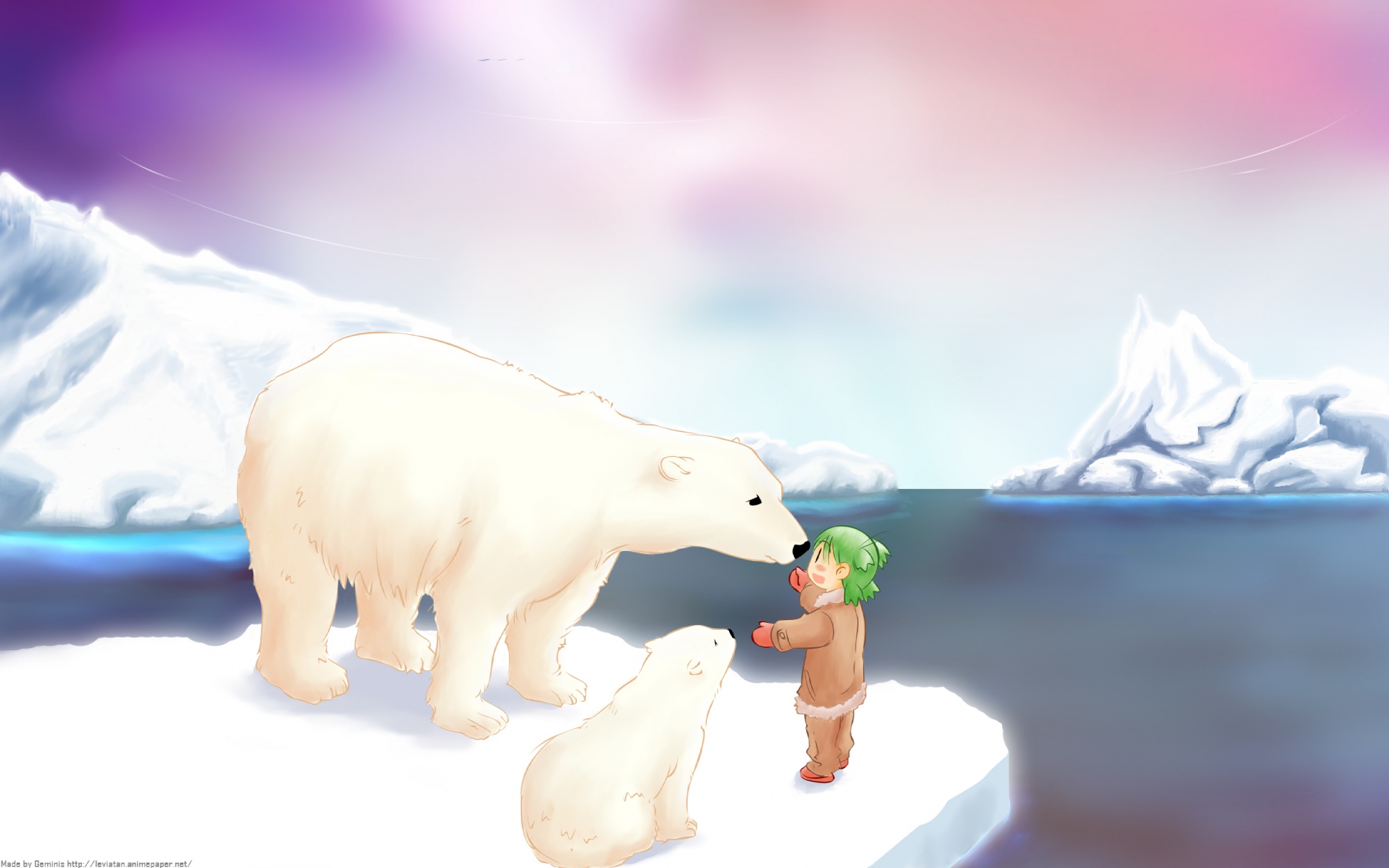 animal, bear, koiwai_yotsuba, landscape, scenic, yotsubato!