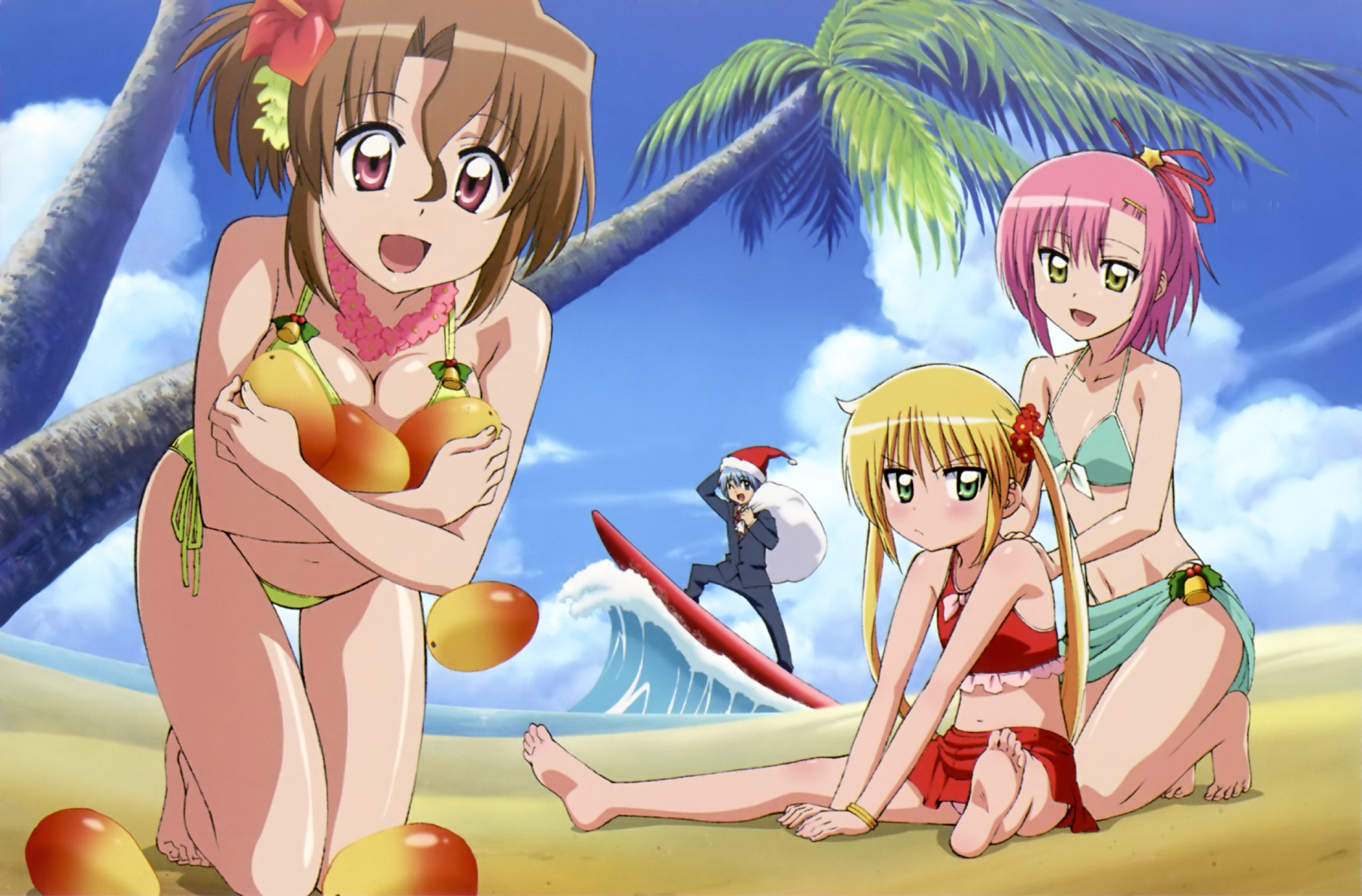 ayasaki_hayate, bikini, food, fruit, group, hayate_no_gotoku, katsura_hinagiku, male