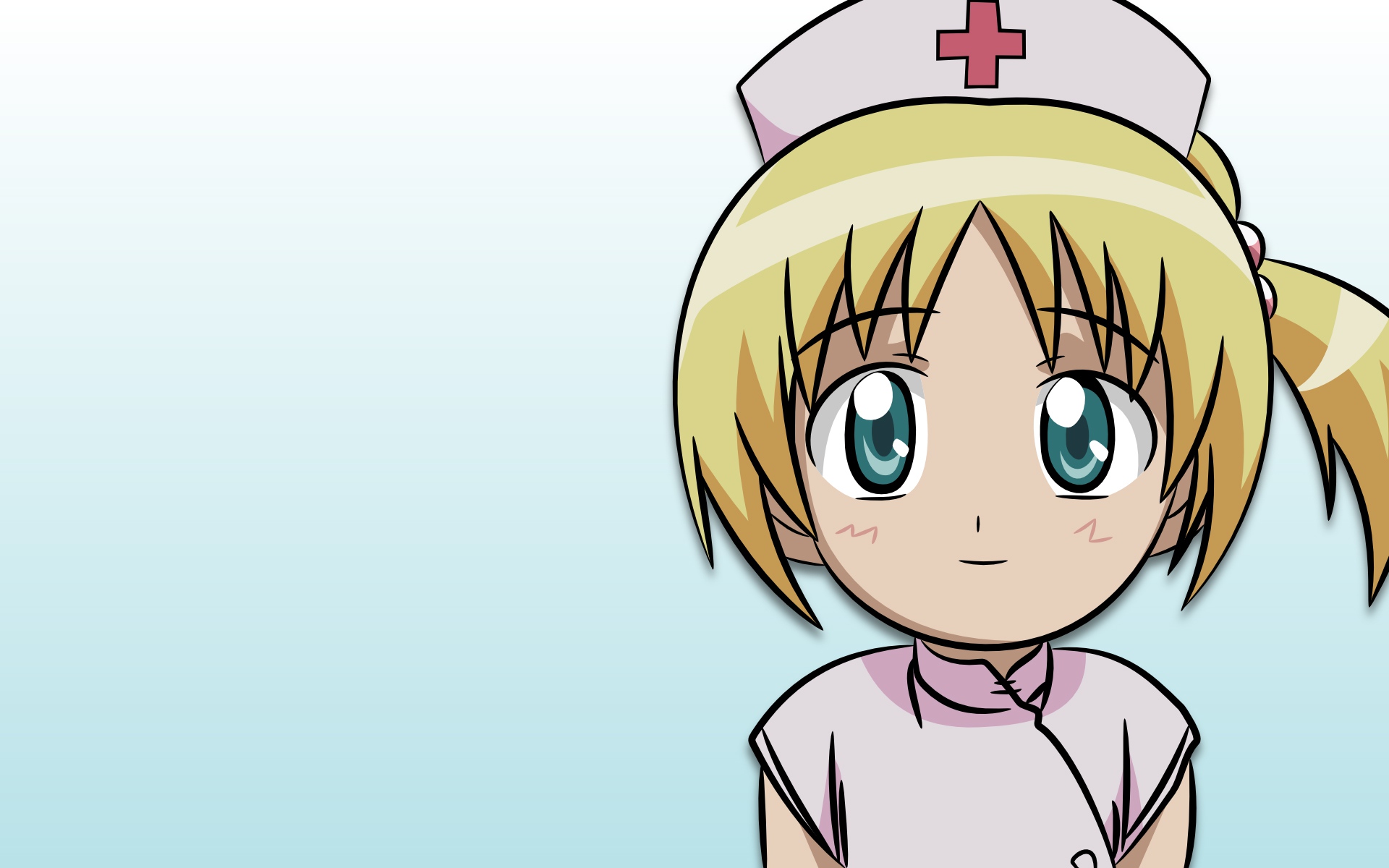 blonde_hair, blue_eyes, close, doujin_work, kitano_sora, nurse, short_hair, vector