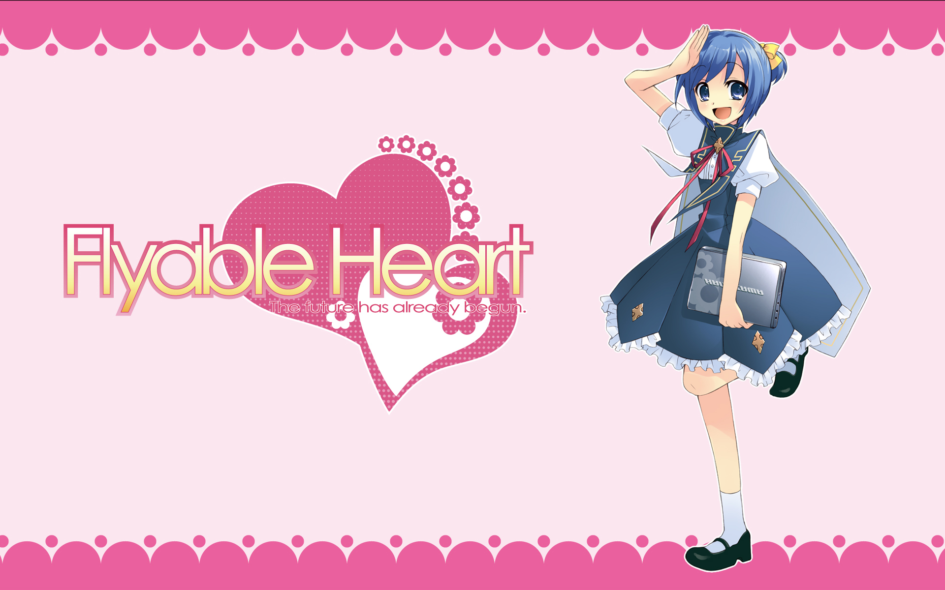 cape, computer, flyable_heart, hayakawa_megumi, loli, pero, school_uniform