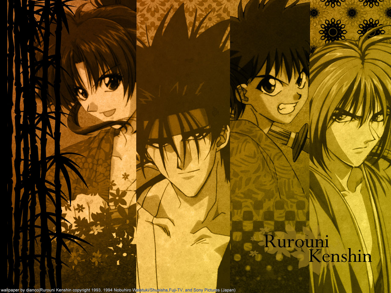 himura_kenshin, kamiya_kaoru, male, myoujin_yahiko, rurouni_kenshin, sagara_sanosuke