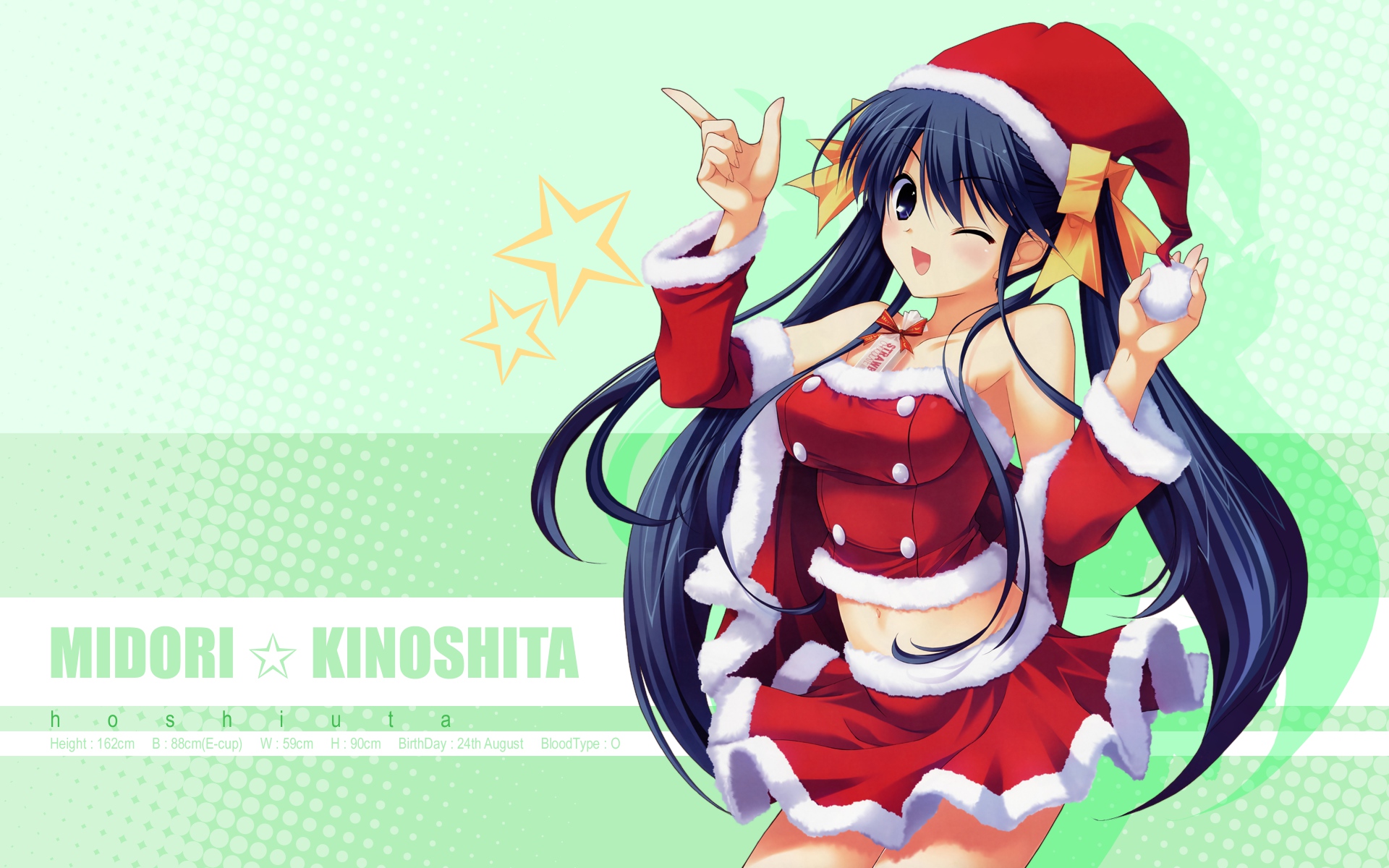 christmas, fumio, hat, hoshiuta, kinoshita_midori, santa_costume, santa_hat