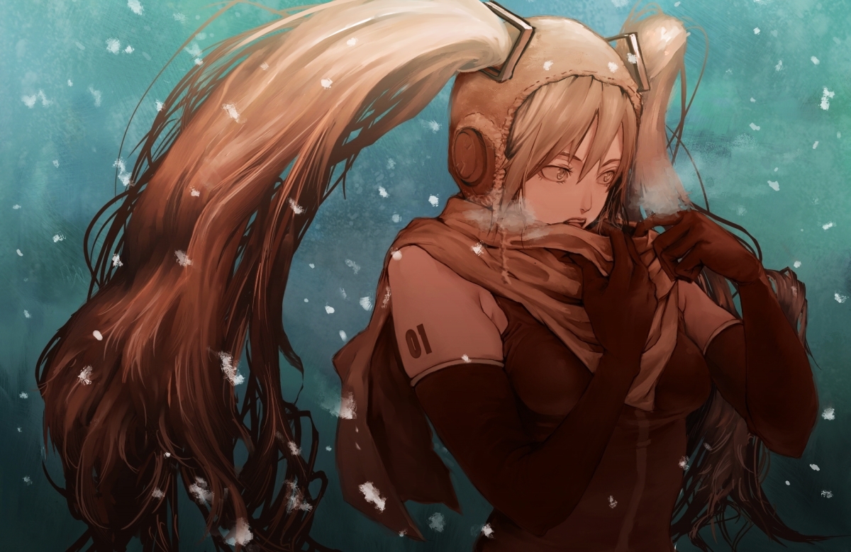 hatsune_miku, iridori, polychromatic, twintails, vocaloid, winter
