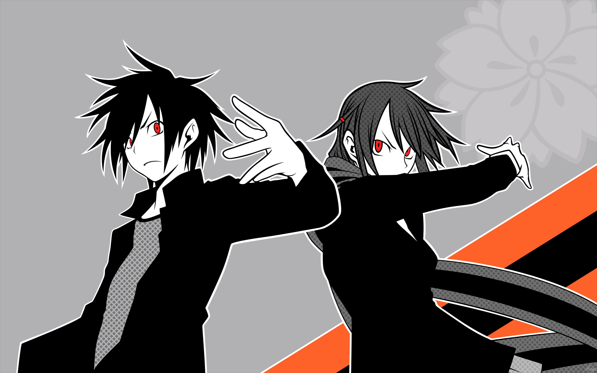 black_hair, hiizumi_akina, male, red_eyes, scarf, short_hair, yarisakura_hime, yozakura_quartet