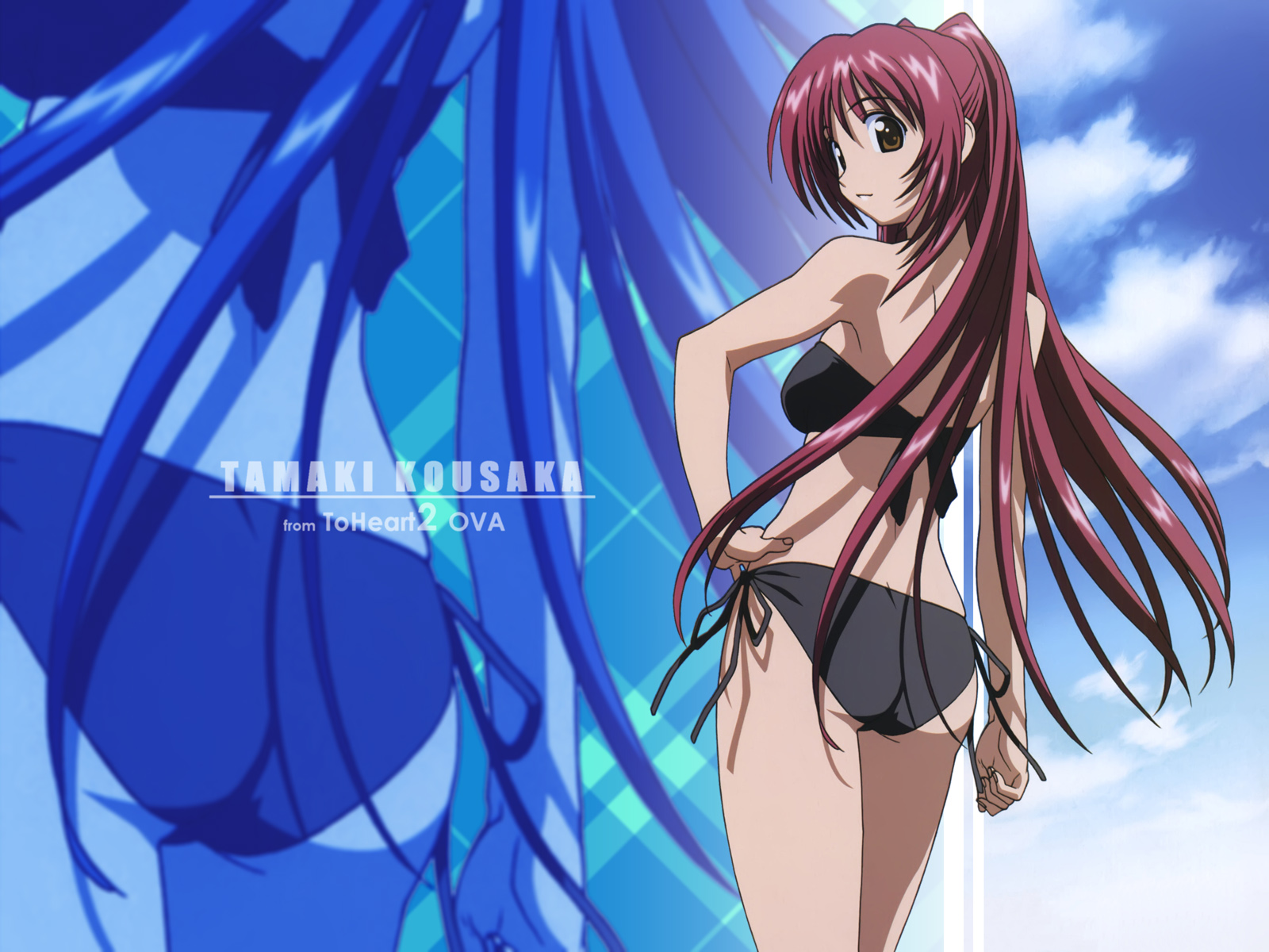 aquaplus, bikini, kousaka_tamaki, leaf, swimsuit, to_heart, to_heart_2, zoom_layer