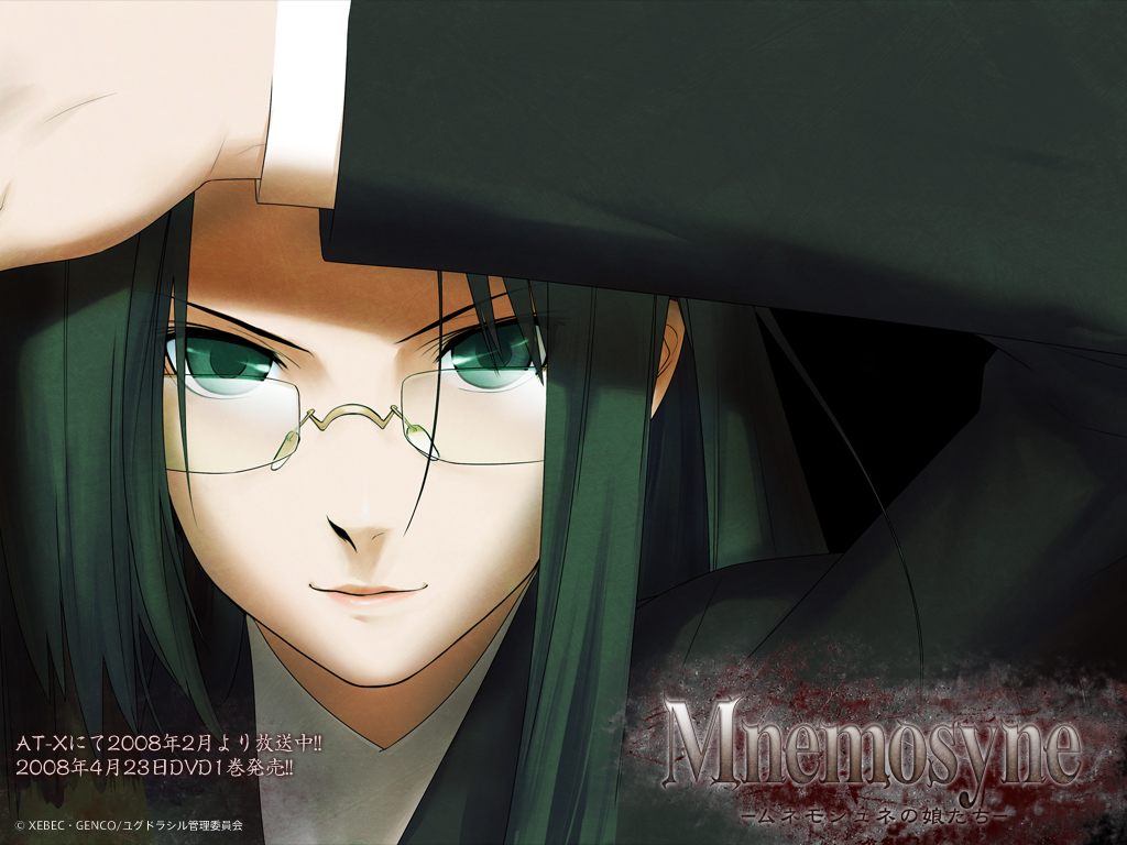 glasses, green_hair, mnemosyne, rin_asougi