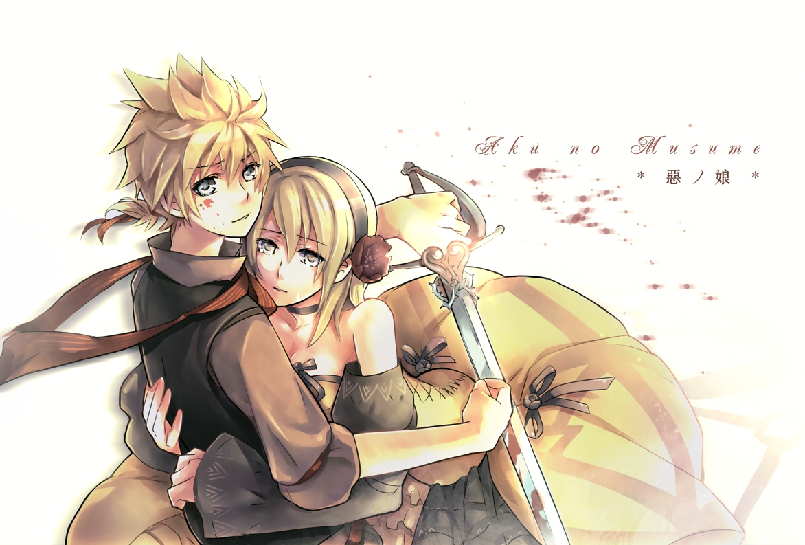aku_no_musume_(vocaloid), kagamine_len, kagamine_rin, male, vocaloid