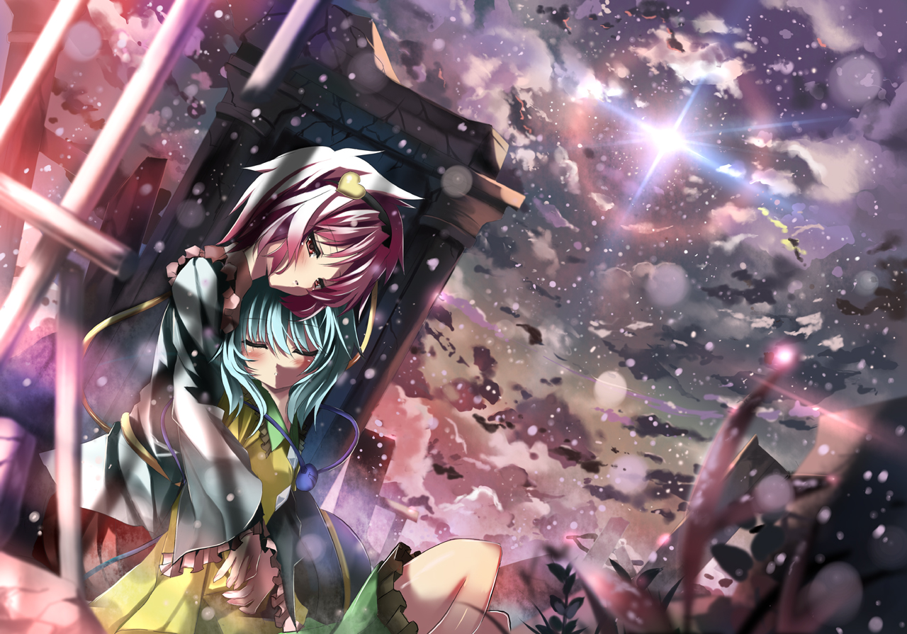 2girls, komeiji_koishi, komeiji_satori, shino_(eefy), touhou