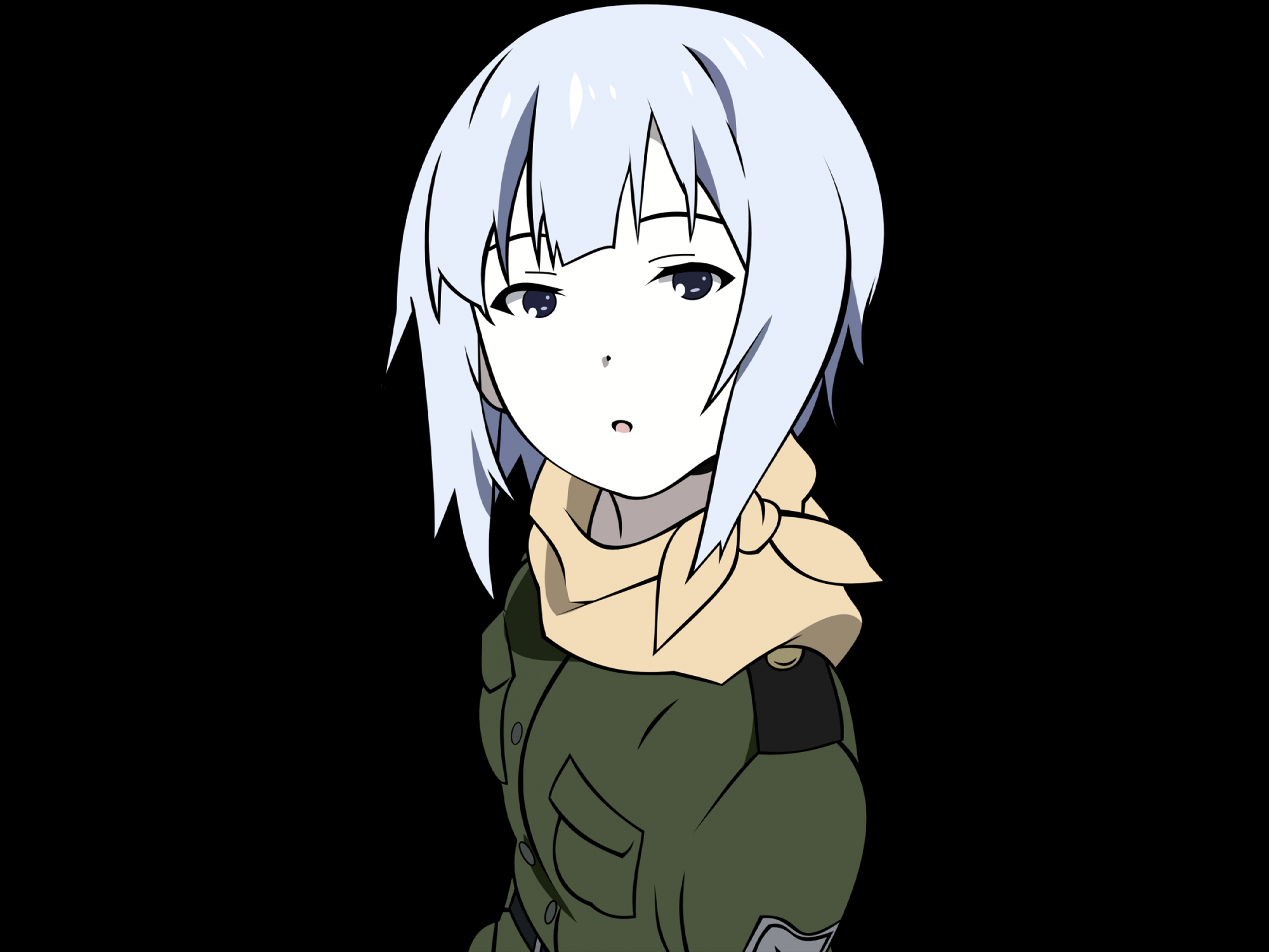 black_eyes, kannagi_noel, short_hair, sora_no_woto, transparent, uniform, vector, white_hair