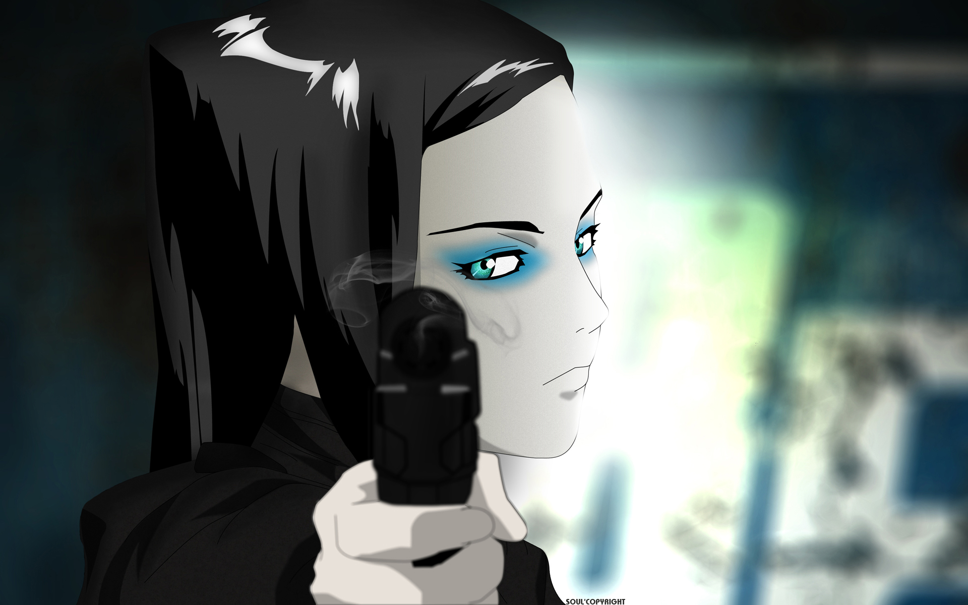 ergo_proxy, gun, re-l_mayer, third-party_edit, vector, weapon