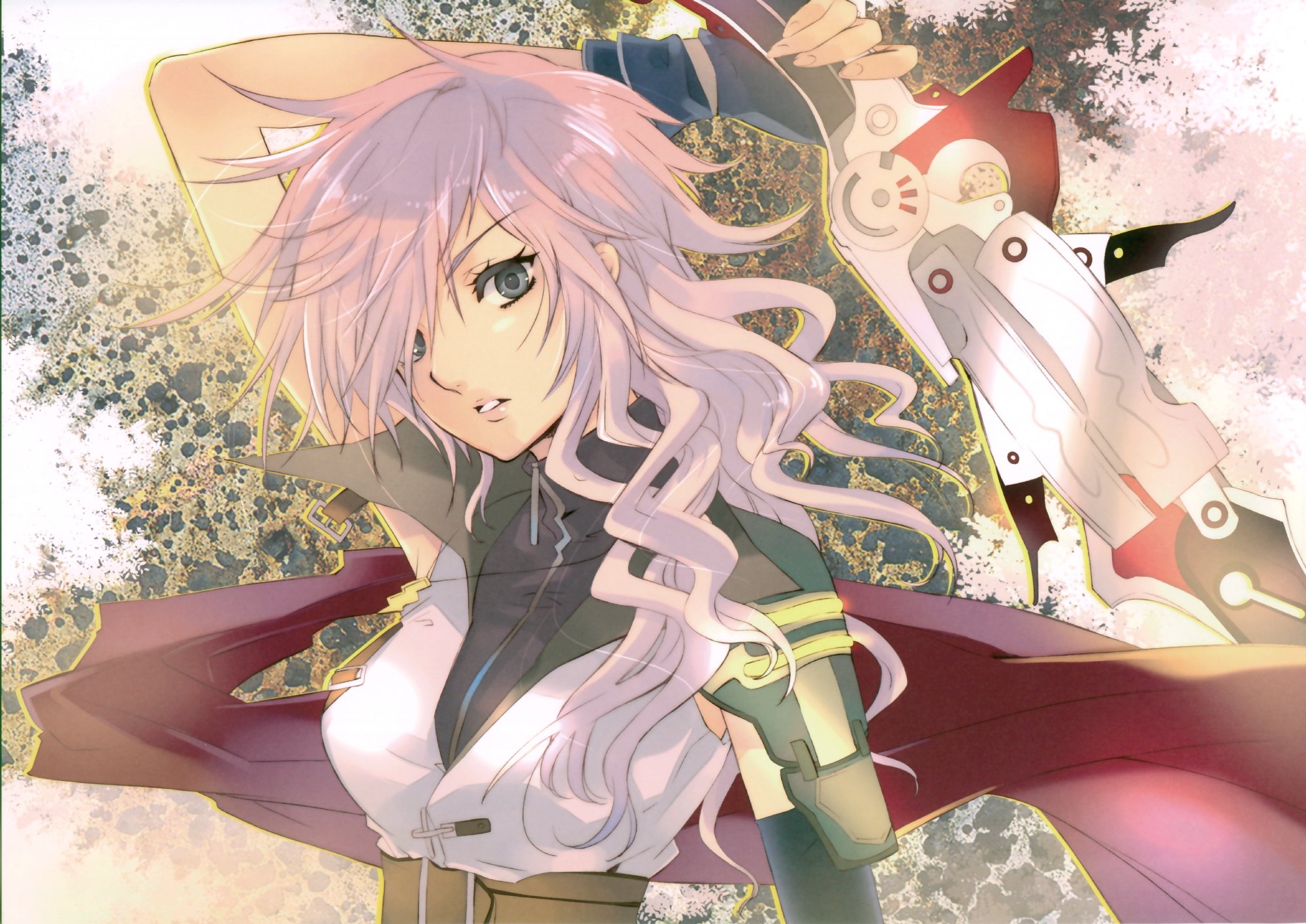 final_fantasy, final_fantasy_xiii, fujitsubo-machine, itou_noiji, lightning_farron, scan, sword, weapon
