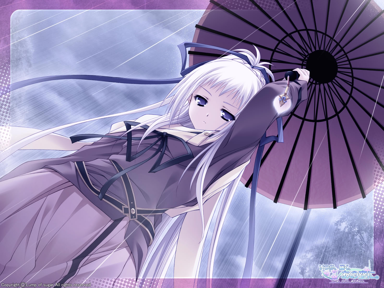 asuku_san, itsuka_todoku_anosorani, long_hair, moekibara_fumitake, purple_eyes, umbrella