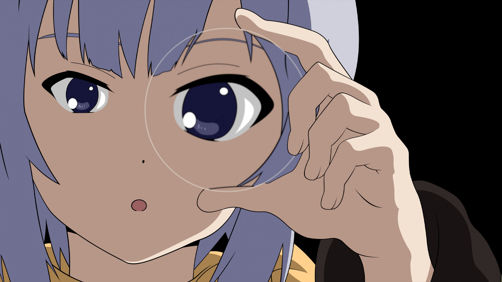 blue_eyes, close, gray_hair, kannagi_noel, short_hair, sora_no_woto, transparent, vector