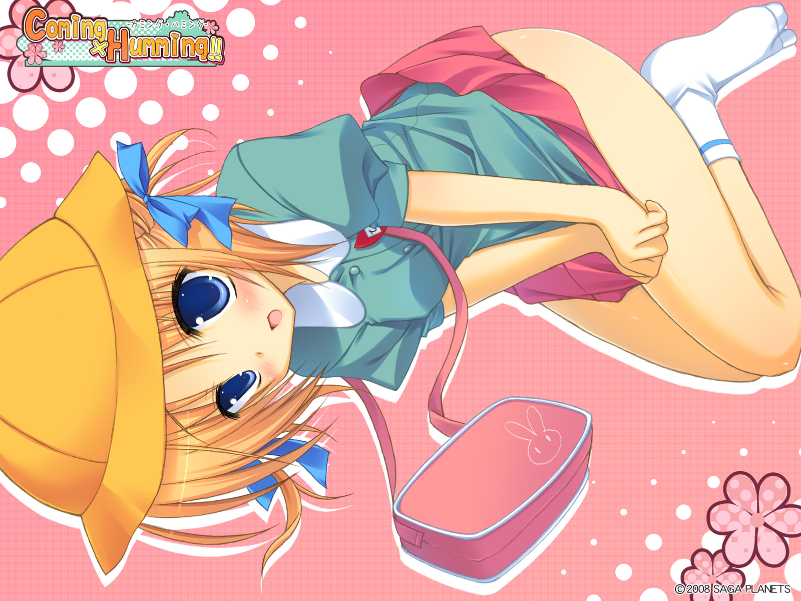 blonde_hair, blue_eyes, blush, coming_x_humming, hontani_kanae, saga_planets, shibayama_hinata, short_hair