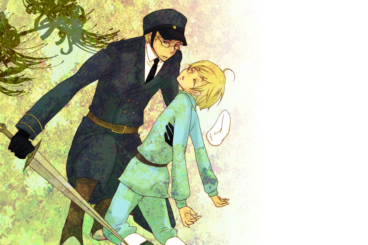 all_male, anthropomorphism, axis_powers_hetalia, finland_(hetalia), hat, male, sweden_(hetalia), sword
