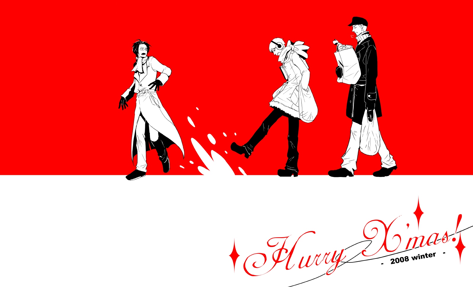 all_male, anthropomorphism, austria_(hetalia), axis_powers_hetalia, christmas, germany_(hetalia), male, polychromatic