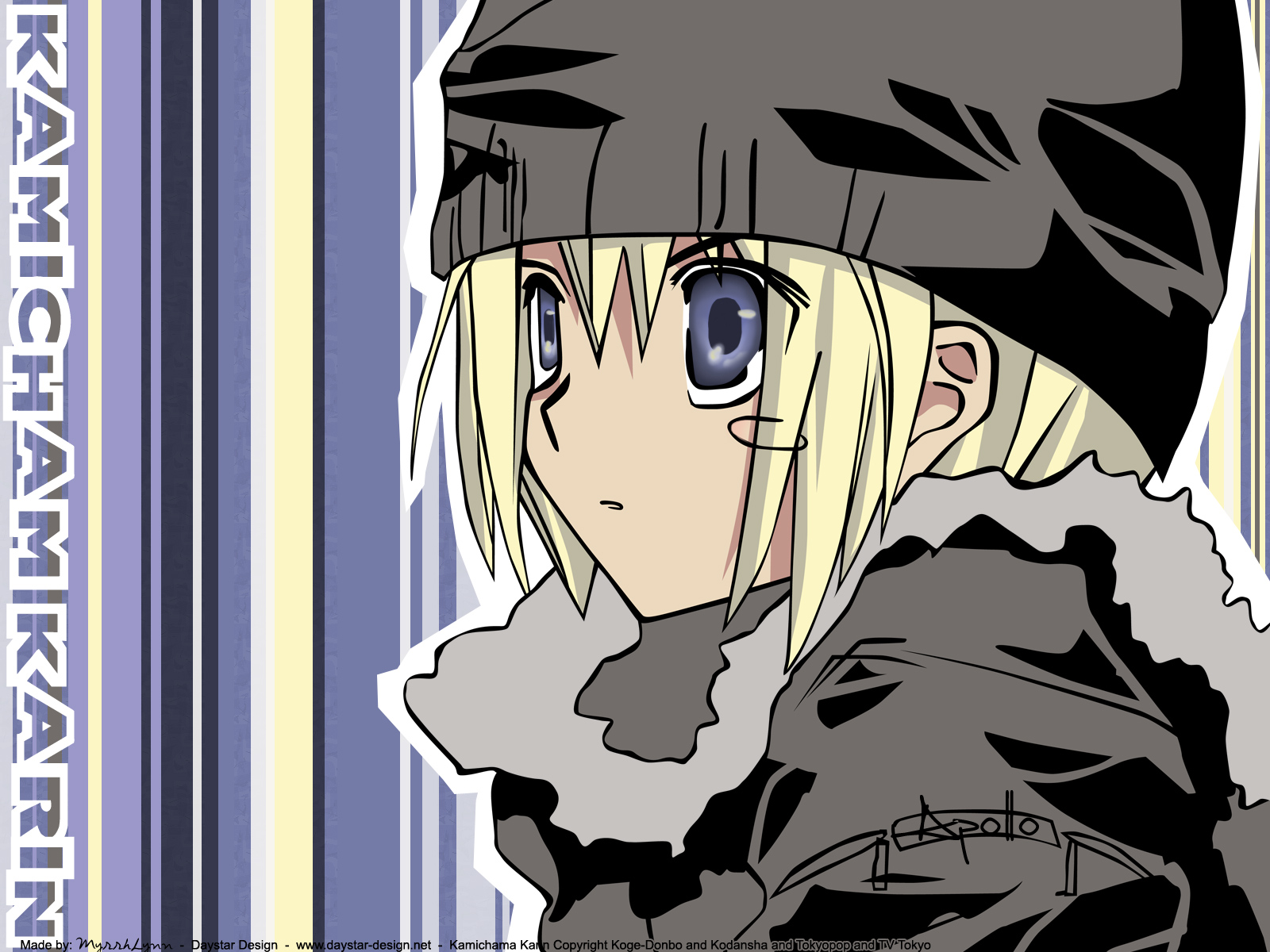 blonde_hair, blue_eyes, kamichama_karin, kazune_kujyou, koge_donbo, vector