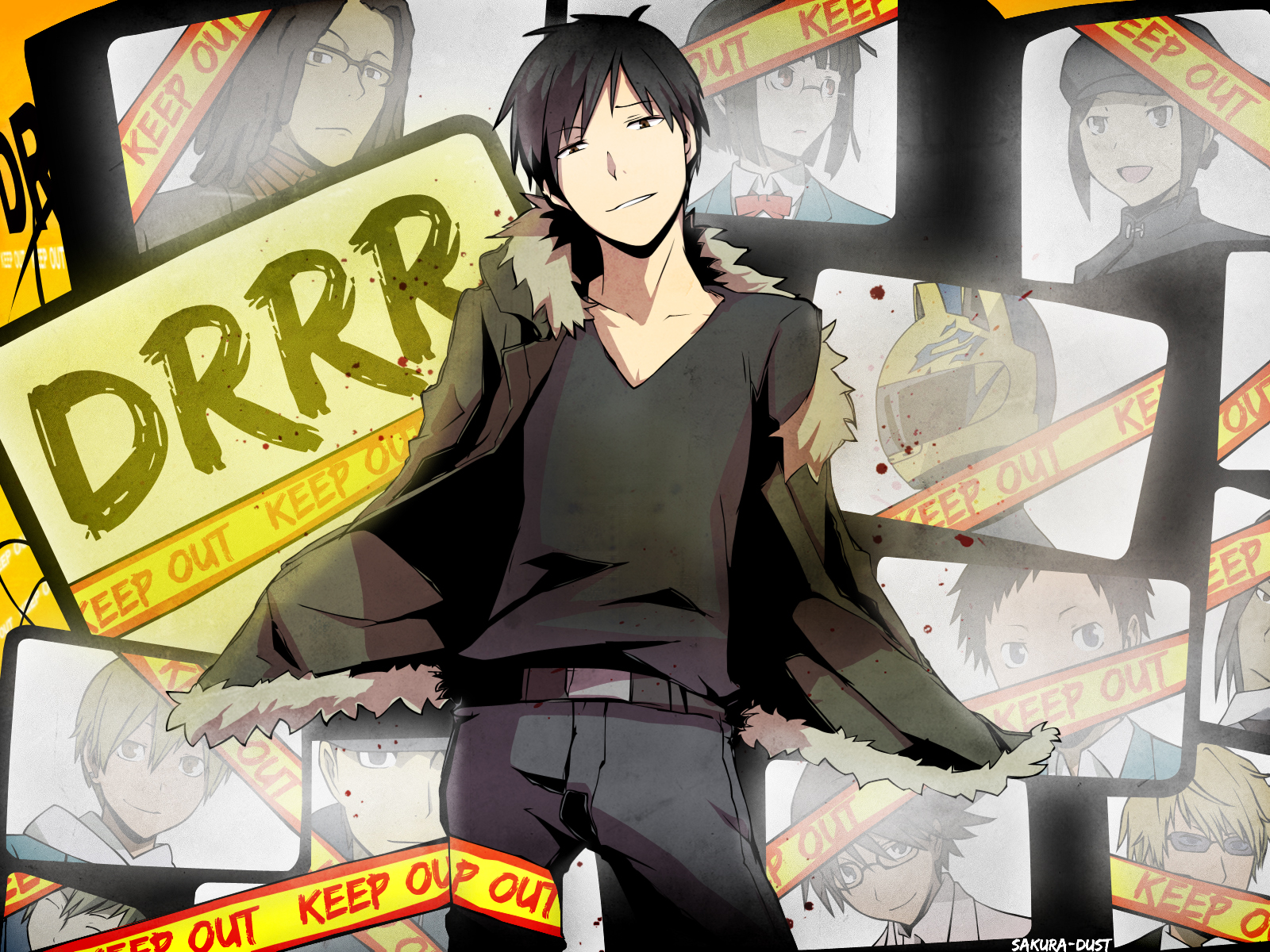 black_hair, brown_hair, celty_sturluson, durarara!!, glasses, hat, heiwajima_shizuo, kadota_kyohei