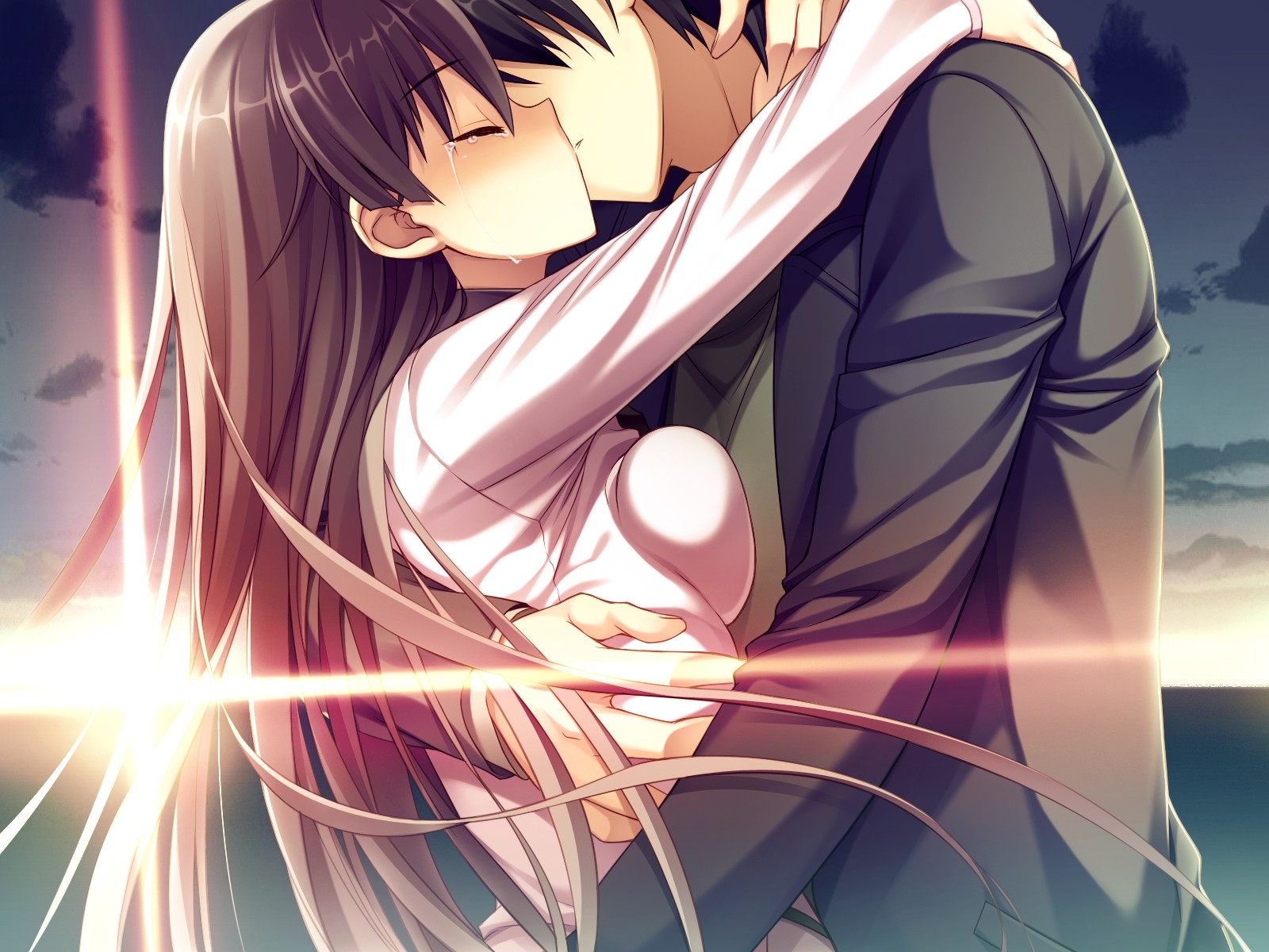 amakura, crying, game_cg, id_-rebirth_session-, katase_sakura, kiss, male, root_nuko, tagme_(character), tears