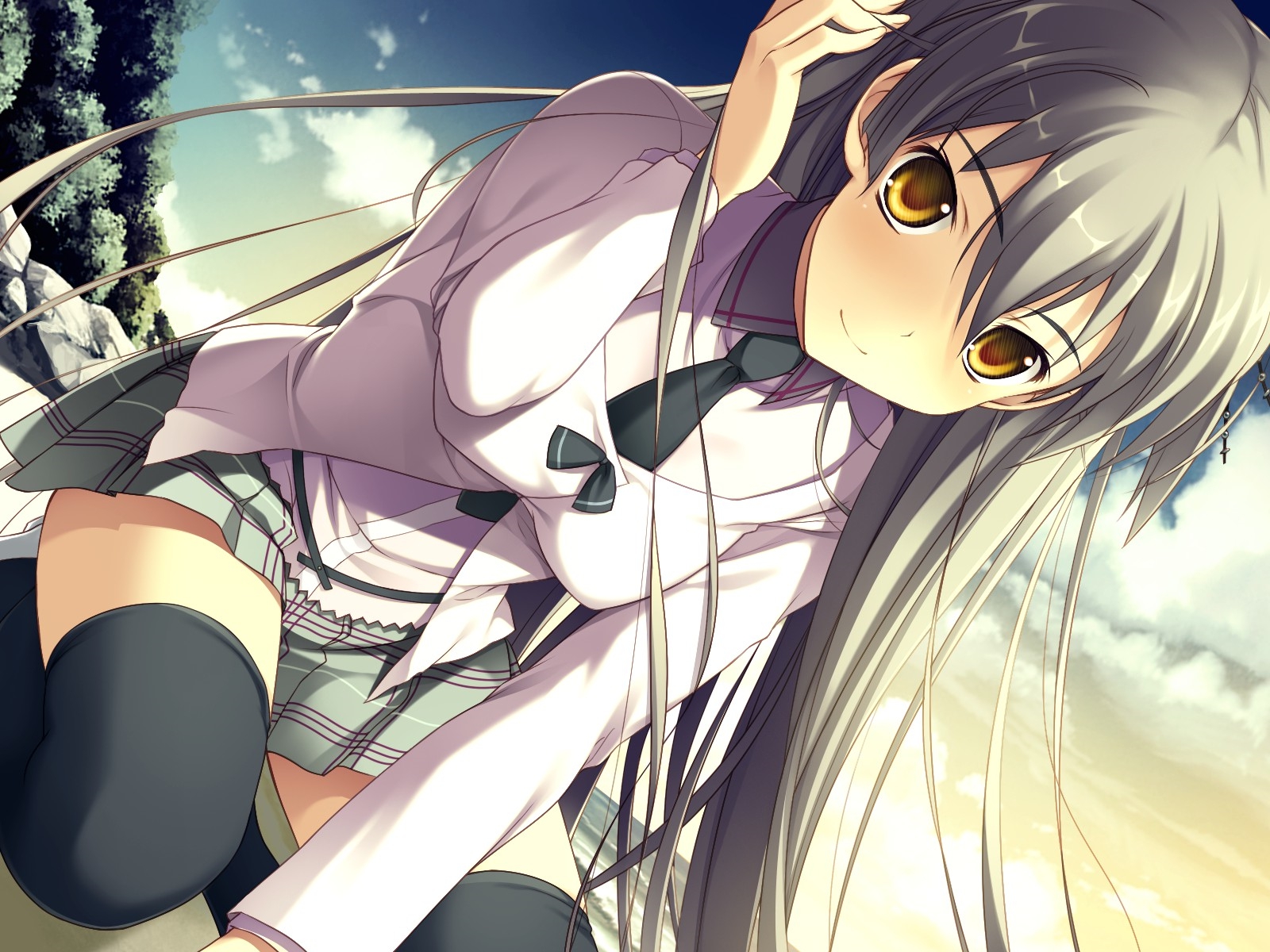 amakura, game_cg, id_-rebirth_session-, katase_sakura, root_nuko, school_uniform, skirt, thighhighs, tie, zettai_ryouiki