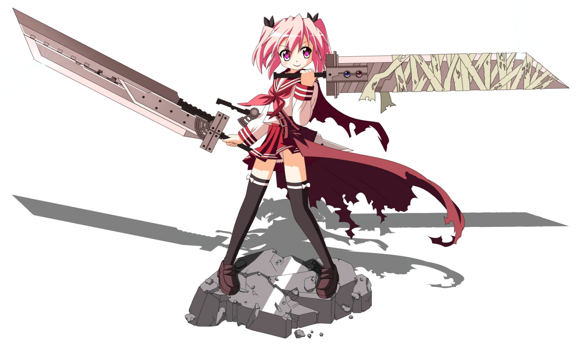 final_fantasy, final_fantasy_vii, final_fantasy_vii_advent_children, kobayakawa_yutaka, lucky_star, parody, white