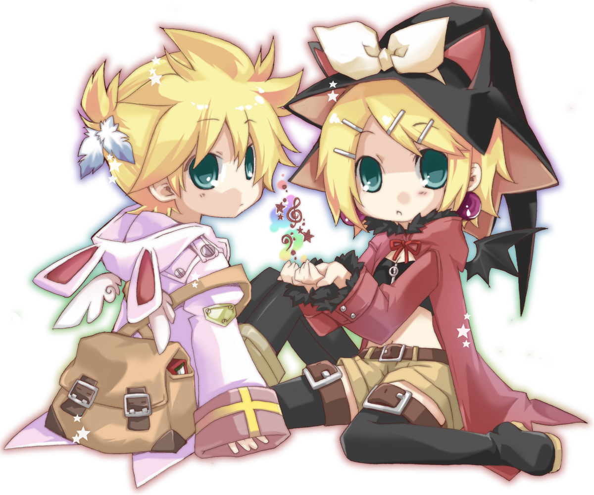 angel, animal_ears, aqua_eyes, blonde_hair, bow, bunny_ears, feathers, hat