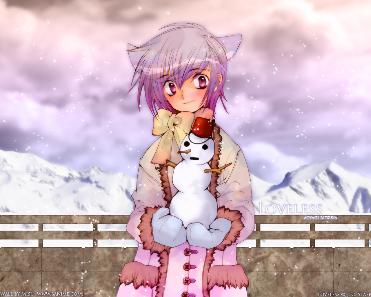 aoyagi_ritsuka, loveless, snow, snowman, winter